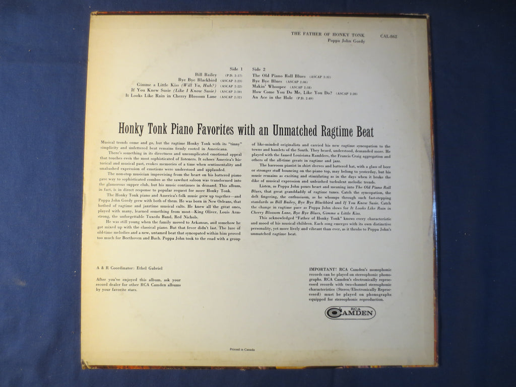 Poppa John Gordy – The Father of Honky Tonk (1965) Vinyl LP
