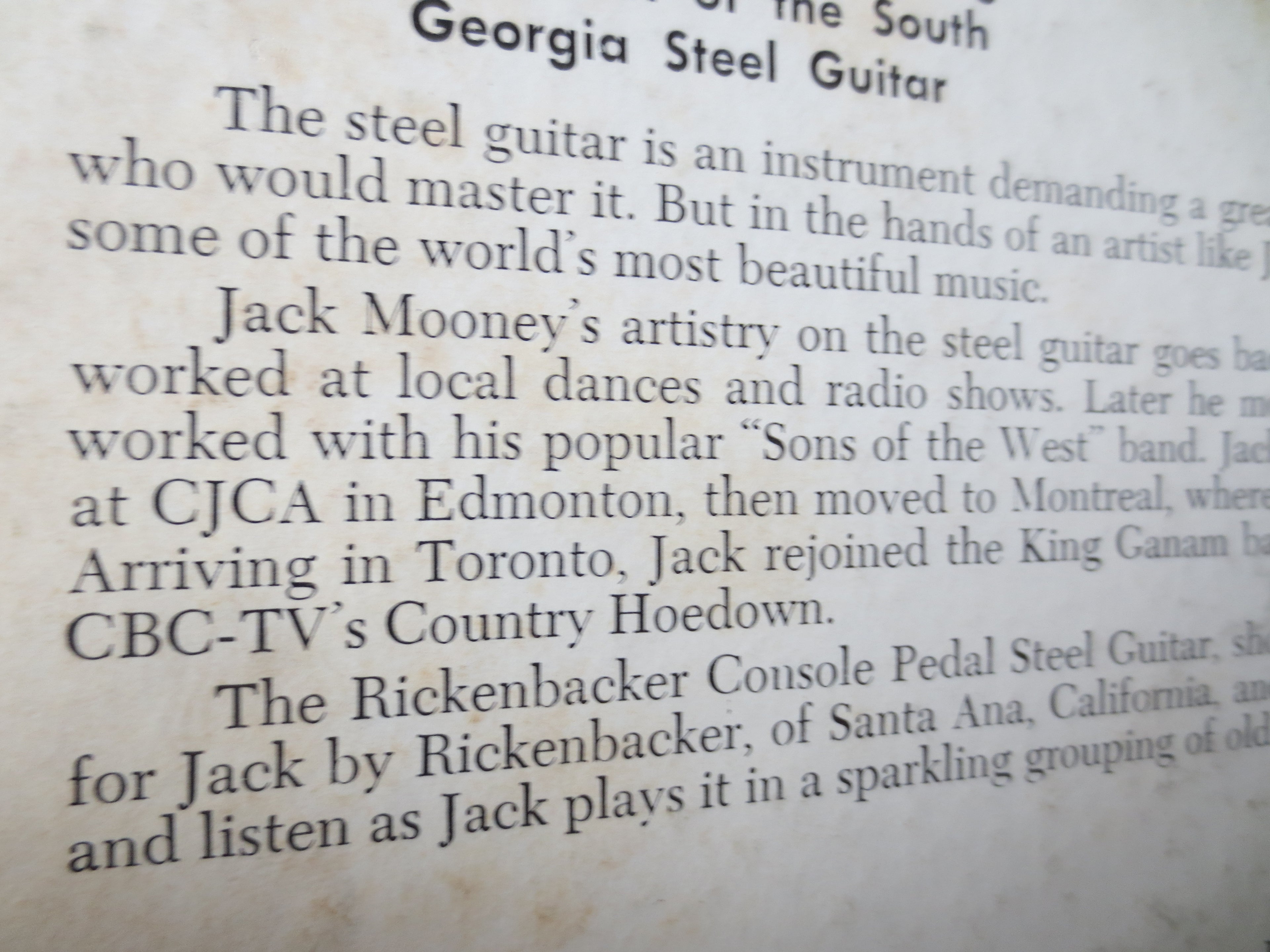 Jack Mooney – Swingin' Steel Guitar (1961) Vinyl LP