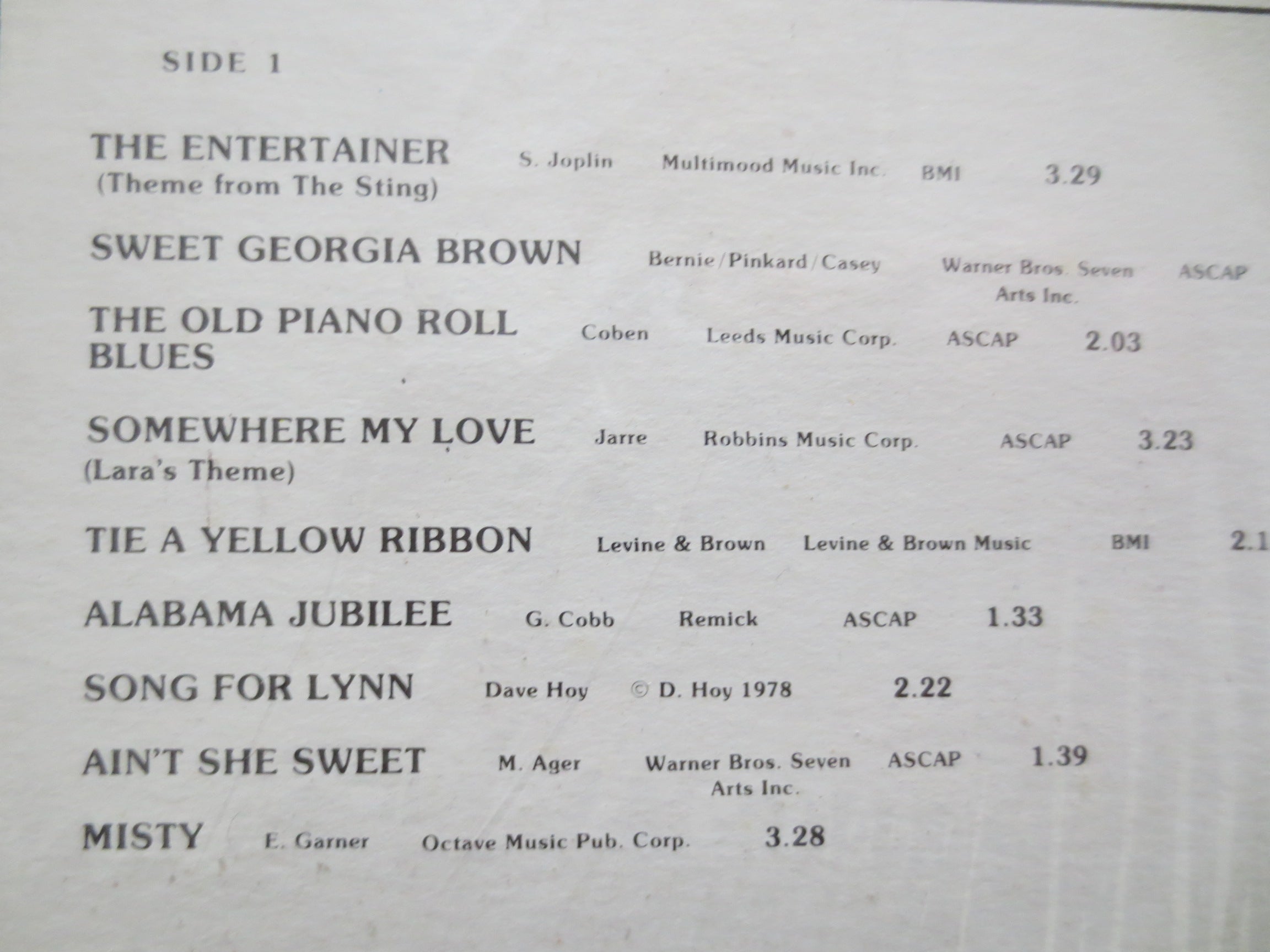 Dave Hoy – The Entertainer (1974) Vinyl LP