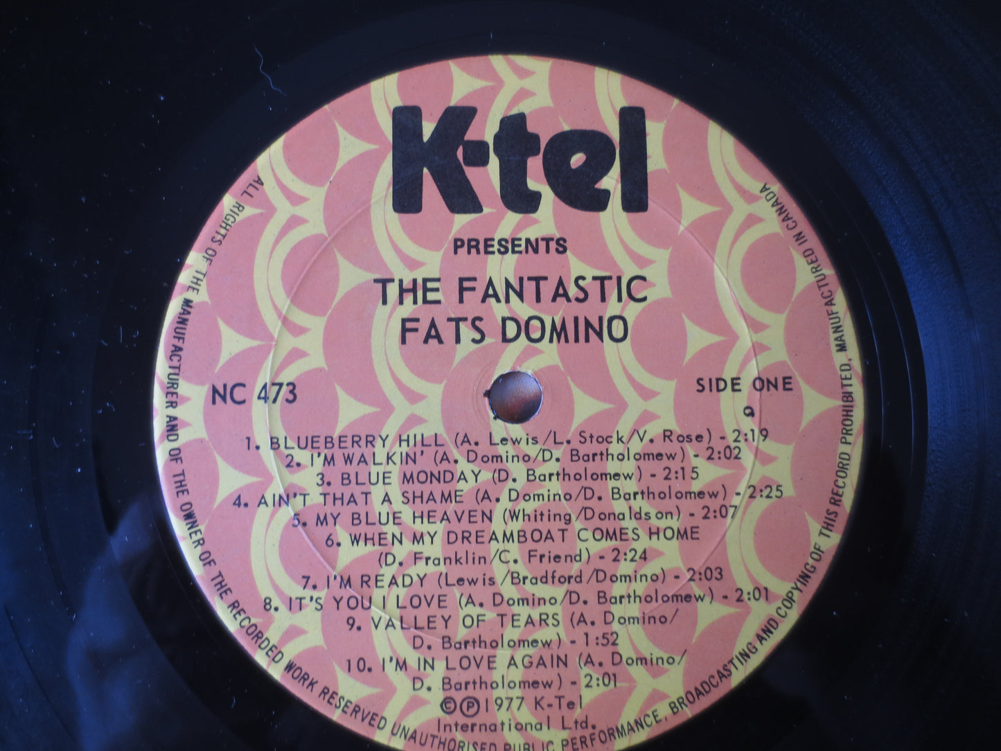 FATS DOMINO, The FANTASTIC, K-Tel Records, Records, Vintage Vinyl, Fats Domino Albums, Rock and Roll Albums, 1977 Records