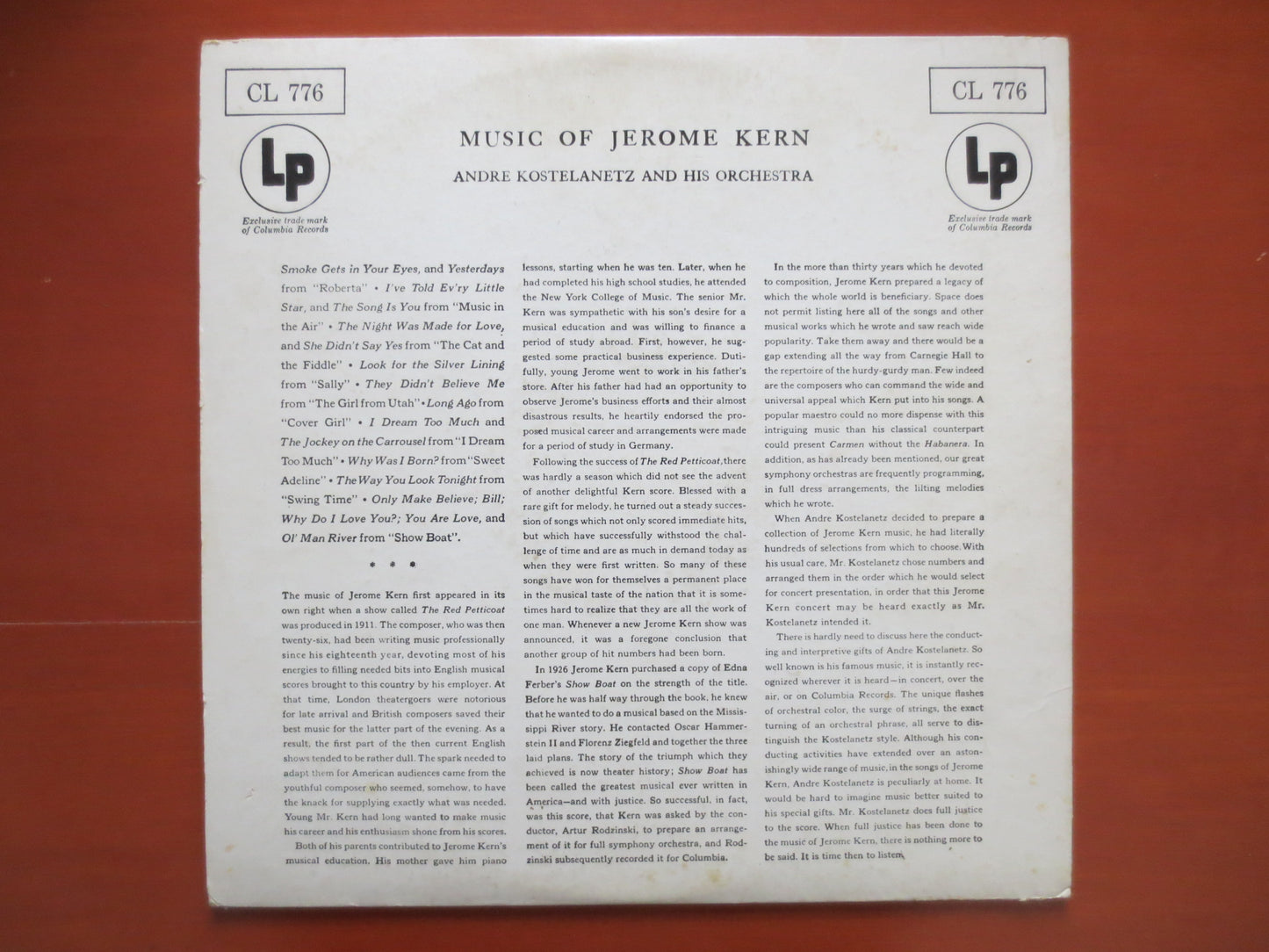 JEROME KERN, Jerome KERN Album, Jerome Kern Vinyl, Jerome Kern Lp, Vintage Vinyl, Musical Album, Vinyl, 1946 Records