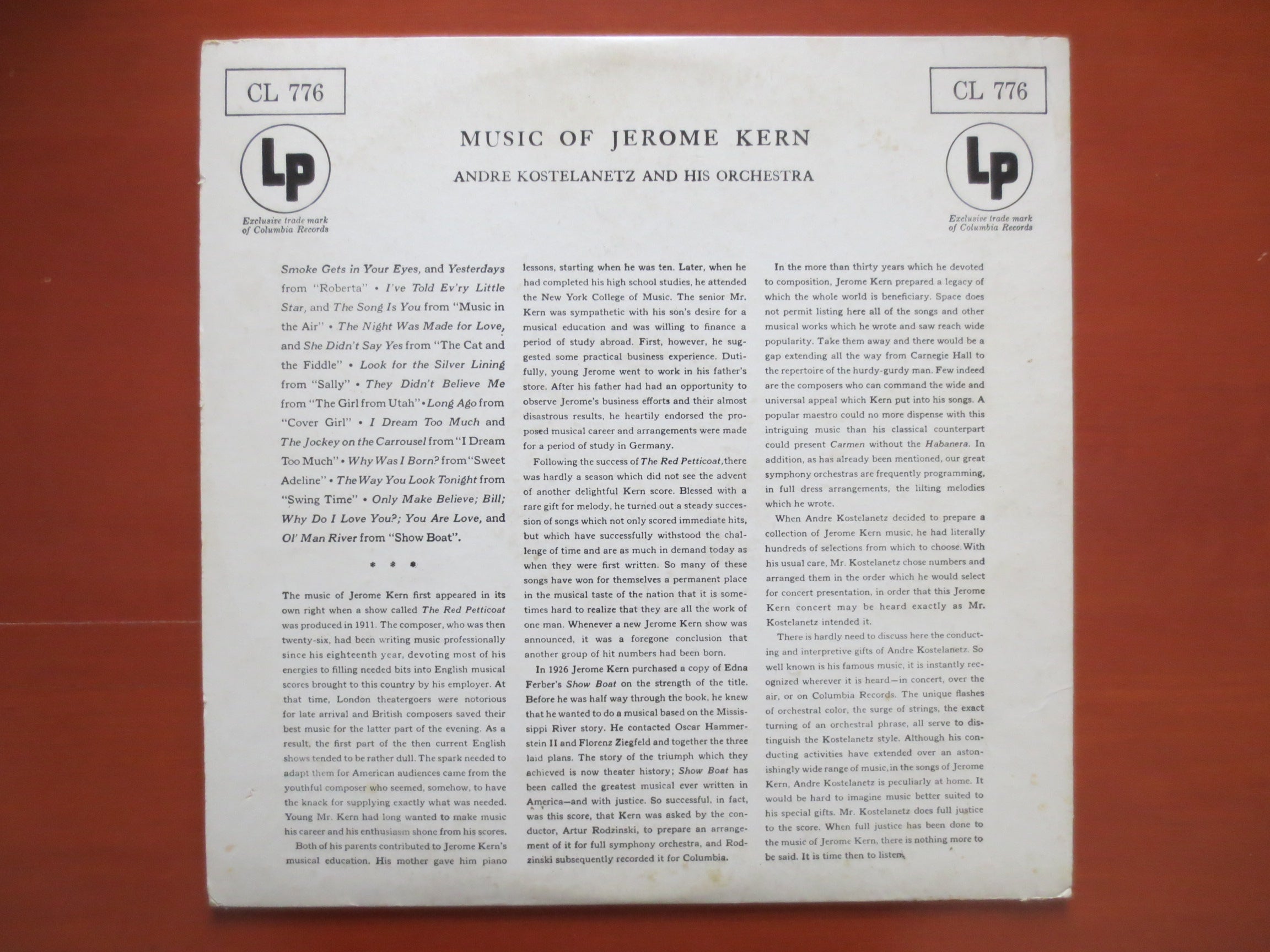 Jerome Kern – Jerome Kern Favorites (1946) Vinyl LP
