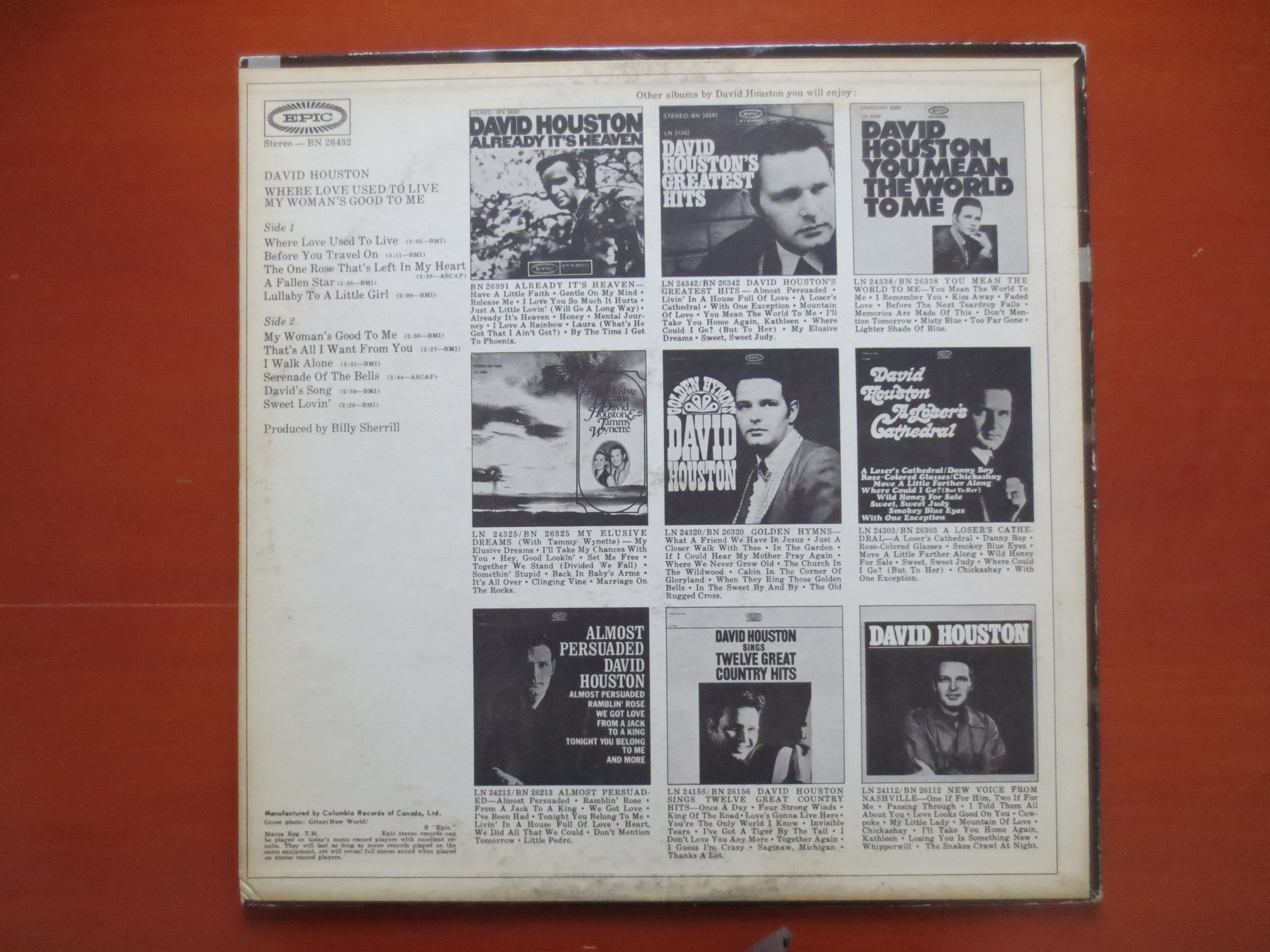 David Houston – David Houston (1969) Vinyl LP