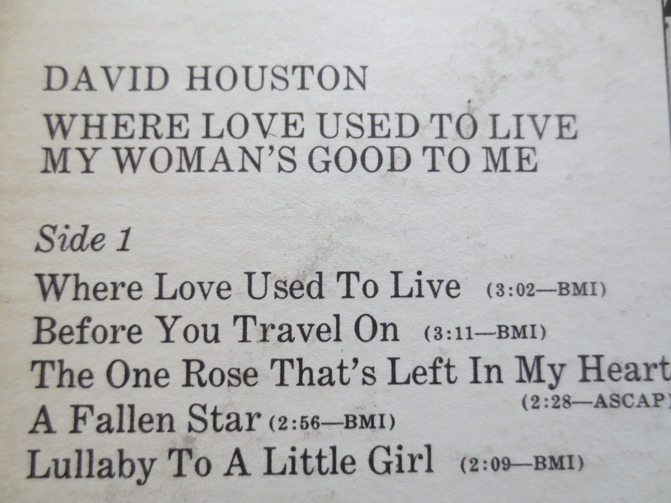 David Houston – David Houston (1969) Vinyl LP