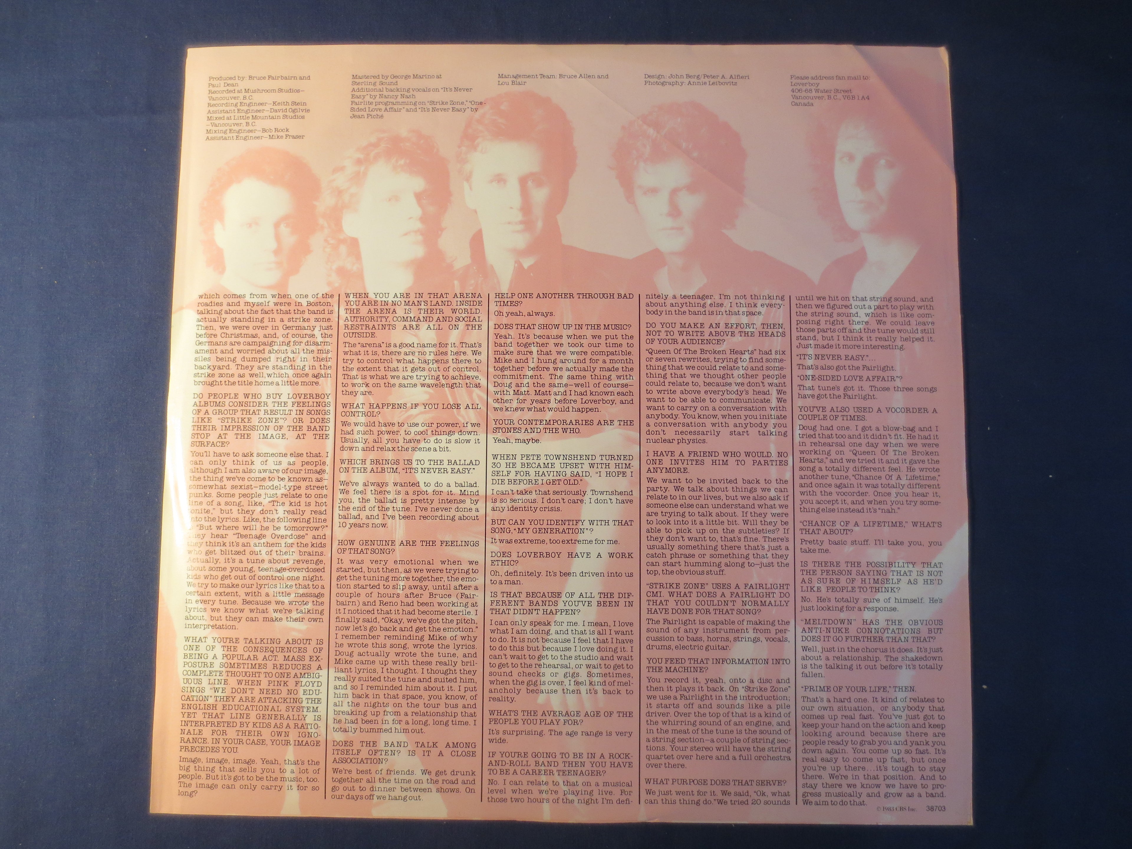 Loverboy – Keep It Up (1983) Vinyl LP