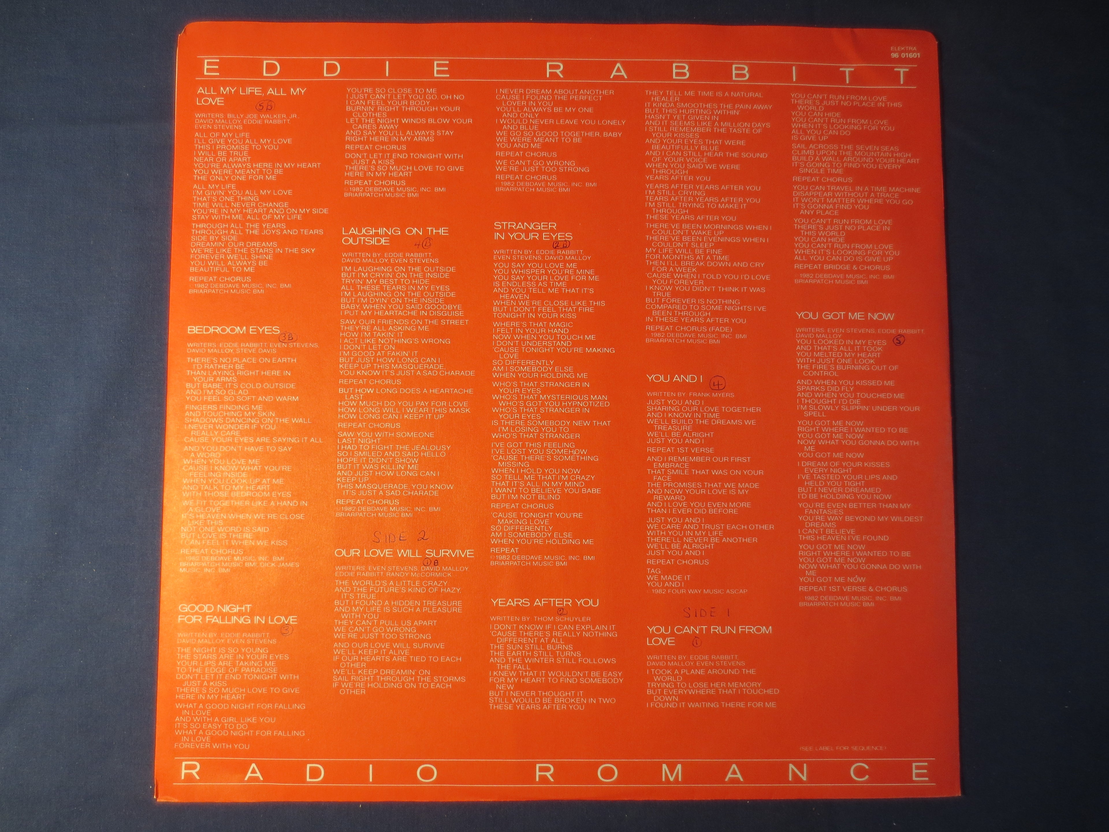 Eddie Rabbitt – Radio Romance (1982) Vinyl LP