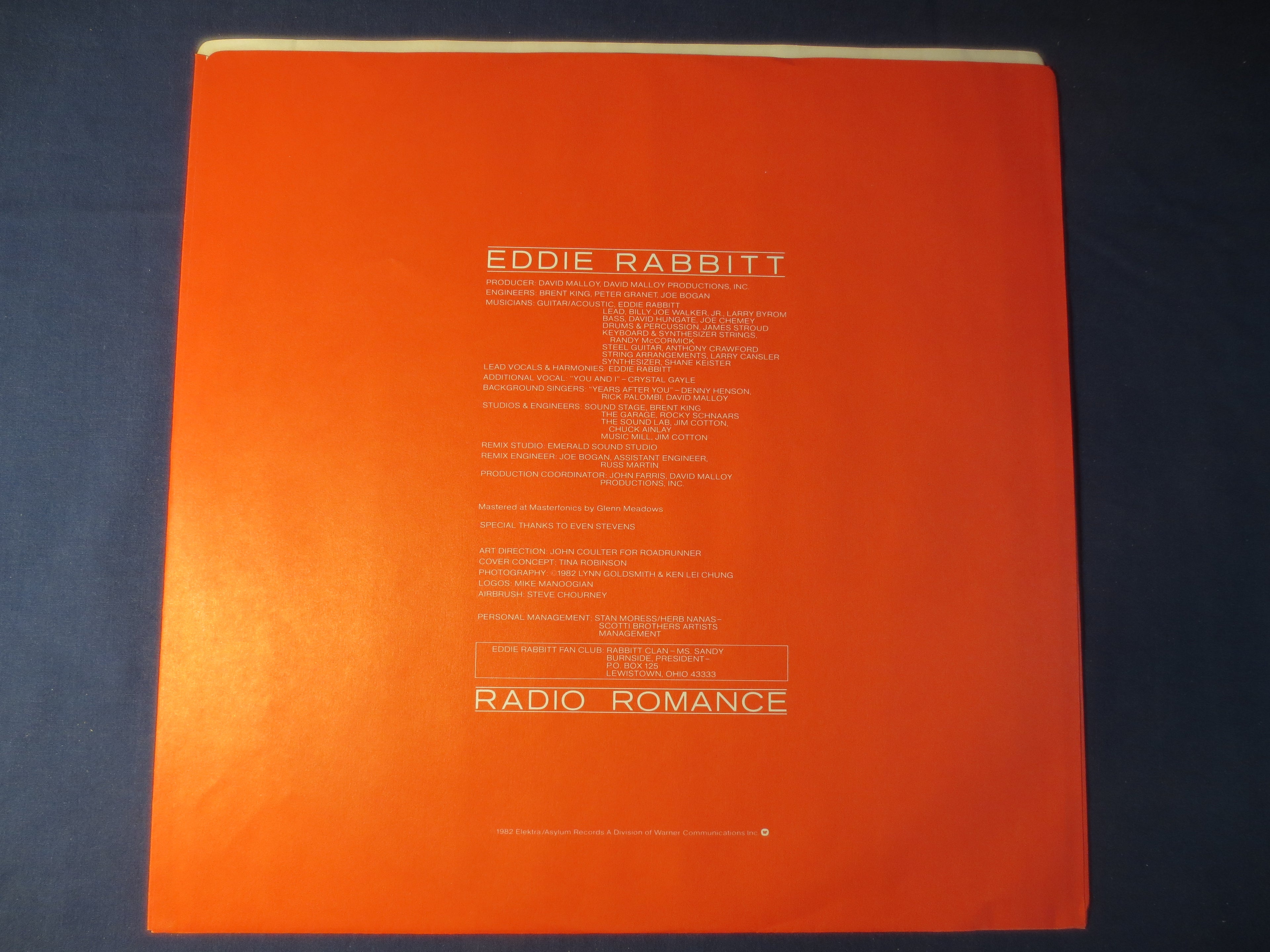 Eddie Rabbitt – Radio Romance (1982) Vinyl LP
