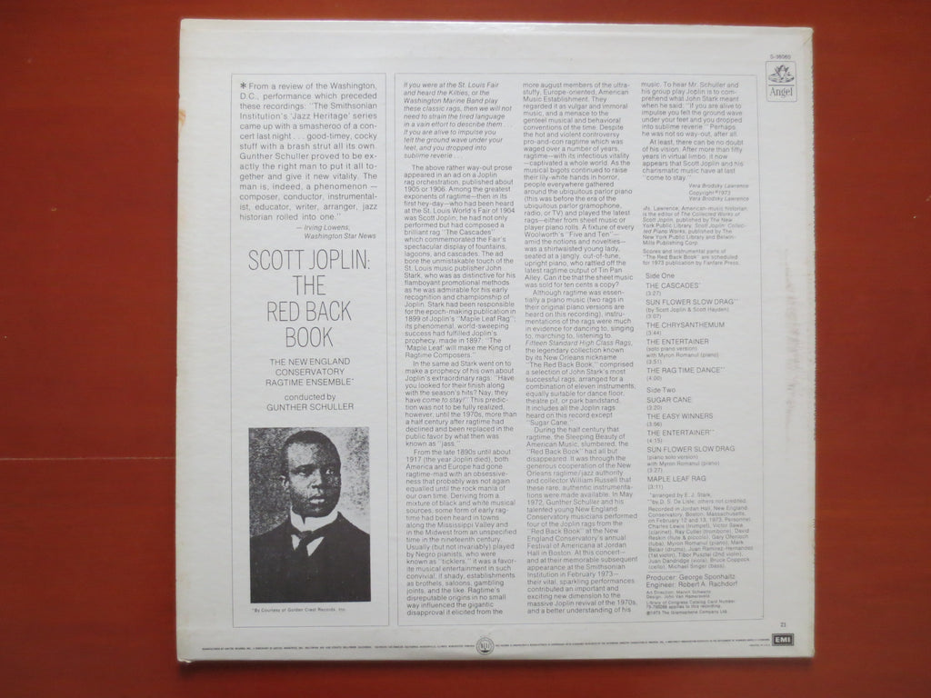 New England Conservatory Ragtime Ensemble – Scott Joplin: The Red Back Book (1973) Vinyl LP