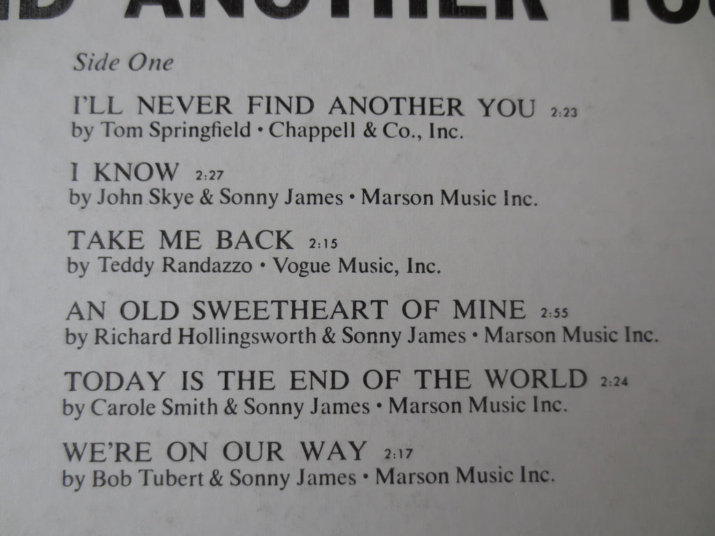 Sonny James – I'll Never Find Another You (1967) Vinyl LP