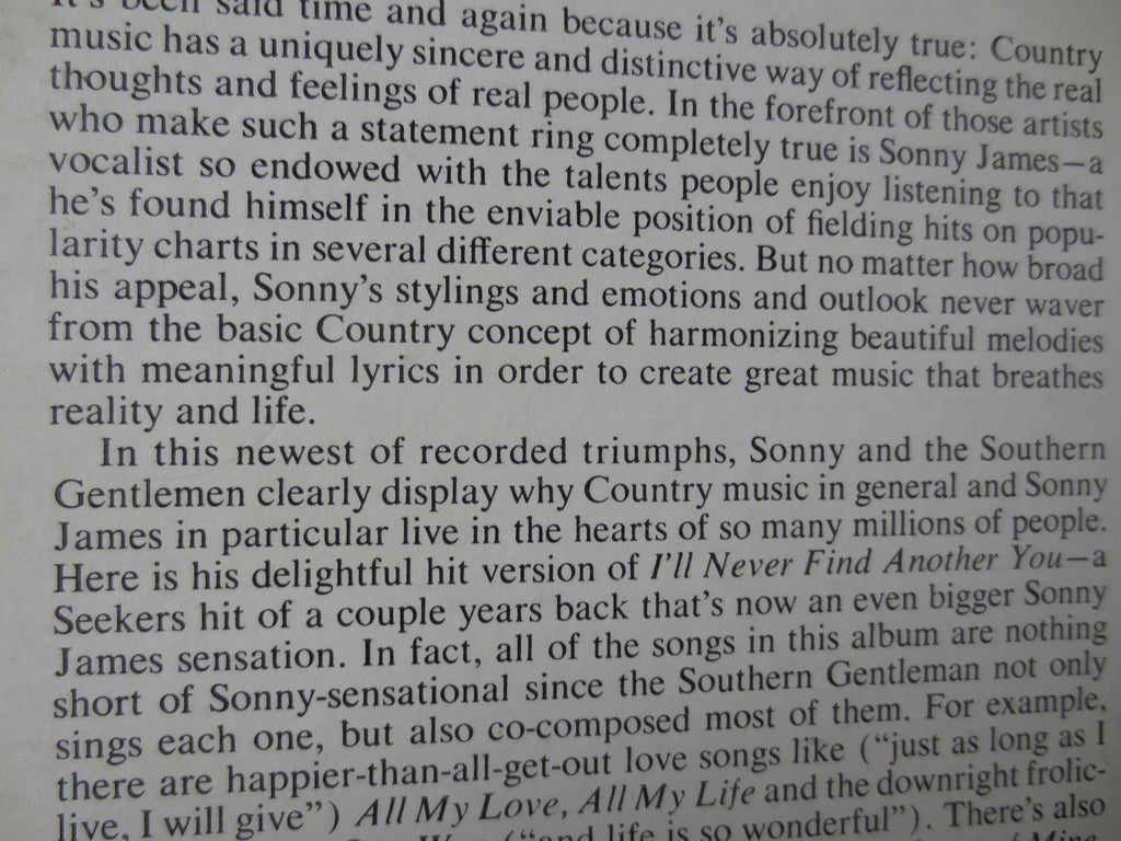 Sonny James – I'll Never Find Another You (1967) Vinyl LP