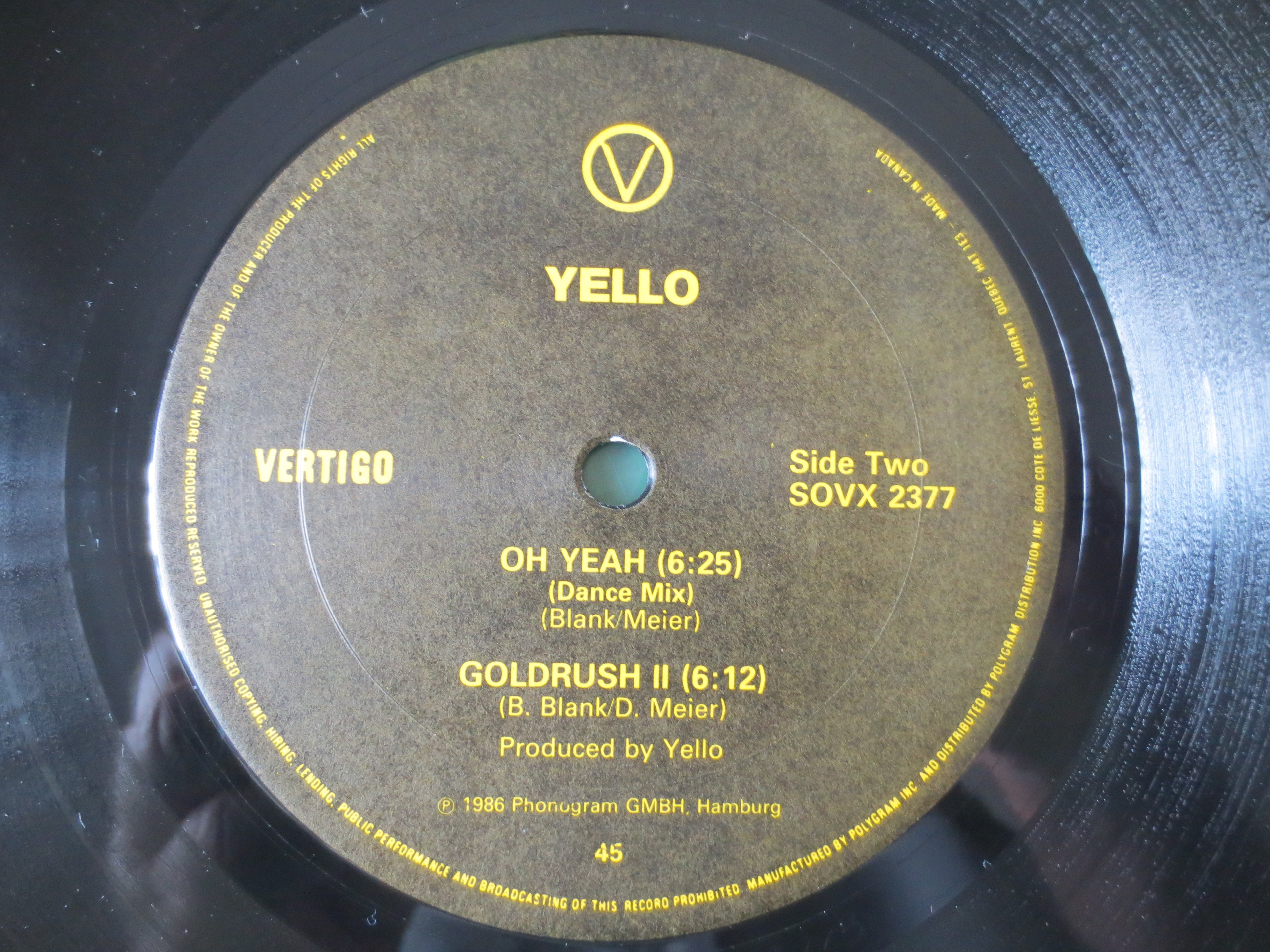 Yello – Goldrush / Oh Yeah (1986) Vinyl EP