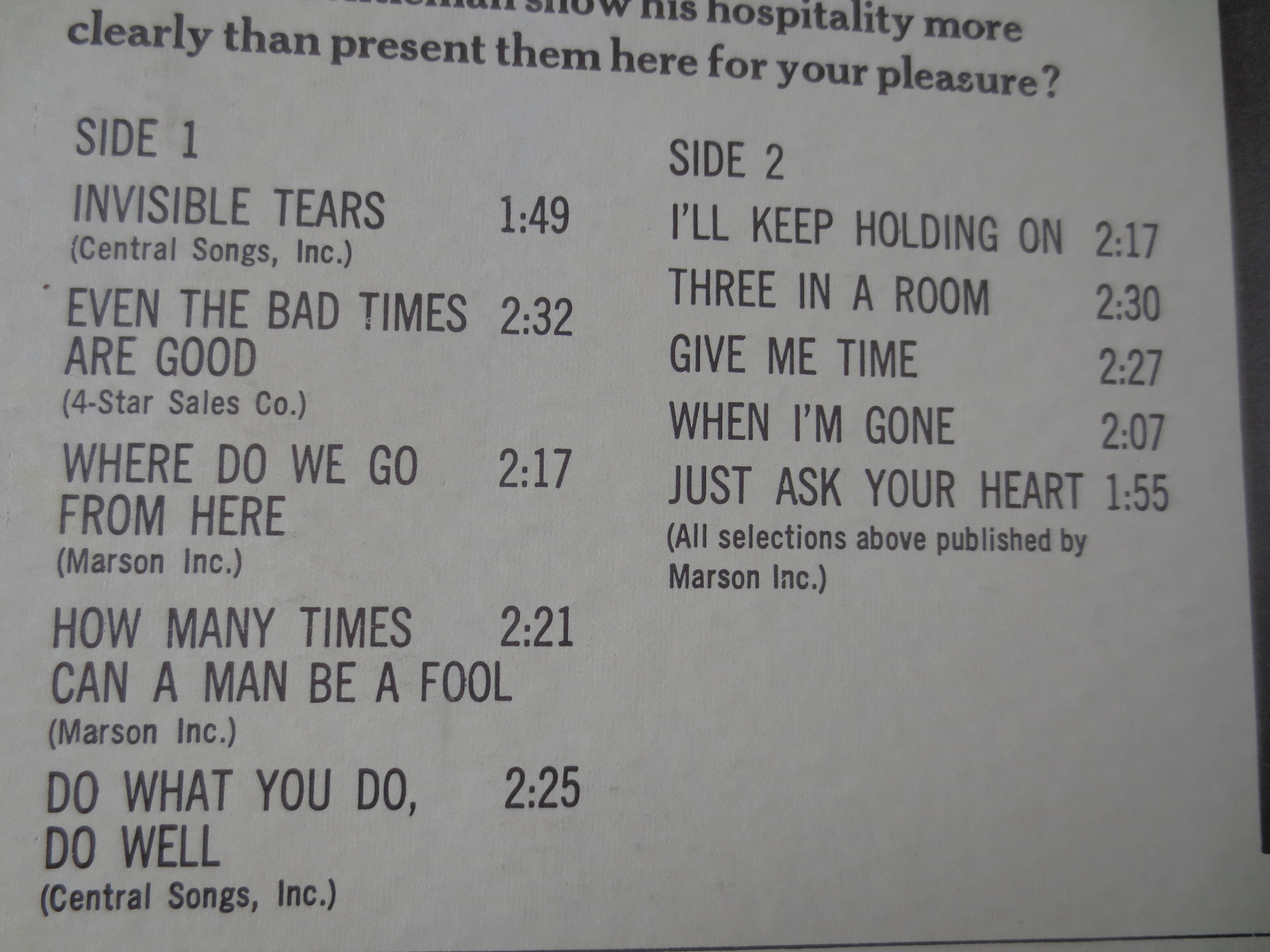 Sonny James – Invisible Tears (1969) Vinyl LP