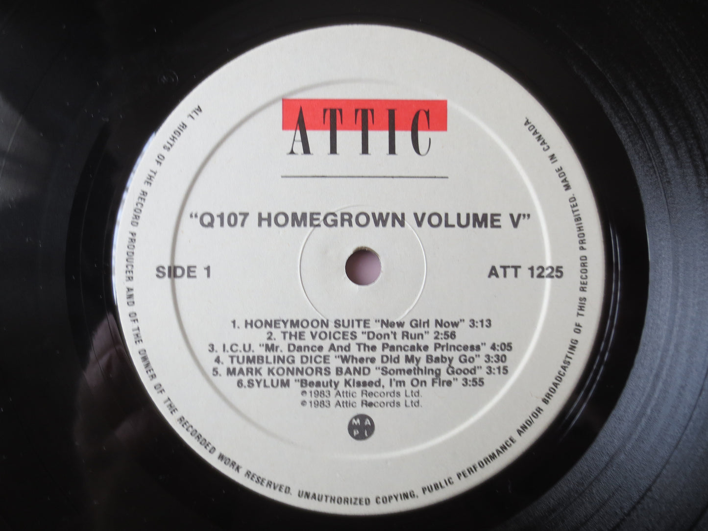 Q107 Radio, HOMEGROWN, RADIO Records, Honeymoon Suite Lp, Vintage Vinyl, The Voices Lp, Sylum Lps, The Heroes, 1983 Records