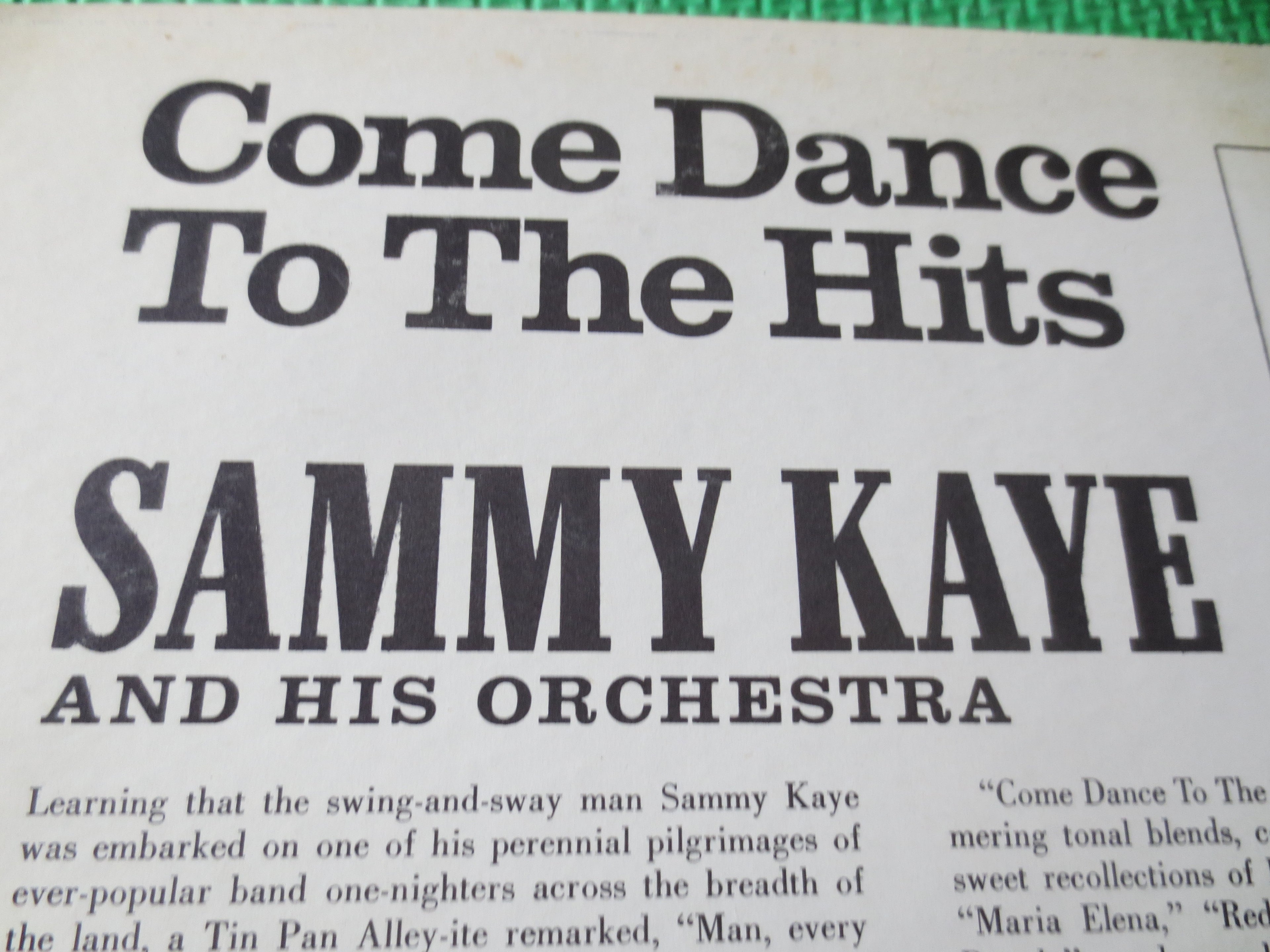 Sammy Kaye – Come Dance With the Hits (1964) Vinyl LP