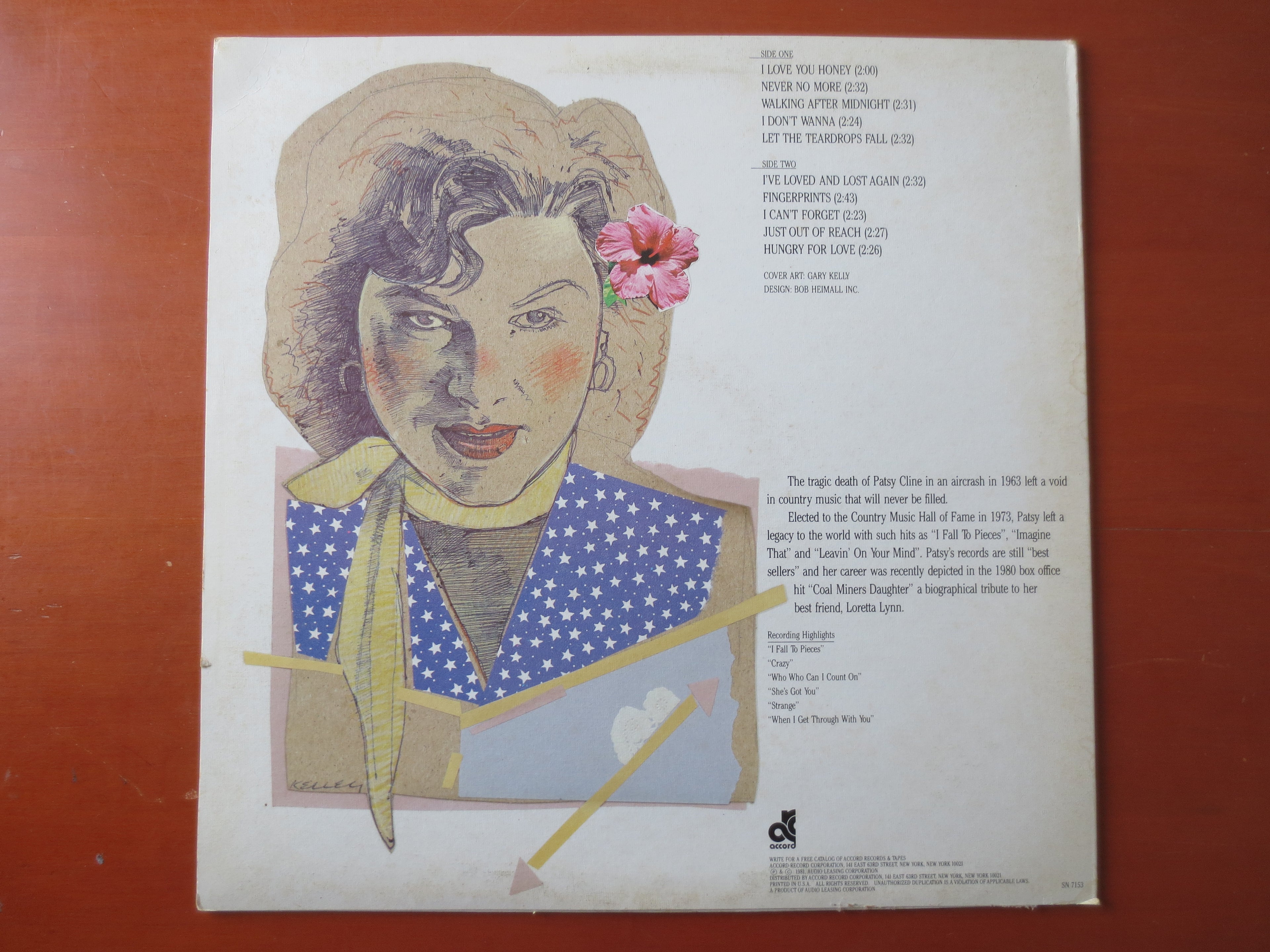 Patsy Cline – Let the Teardrops Fall (1981) Vinyl LP