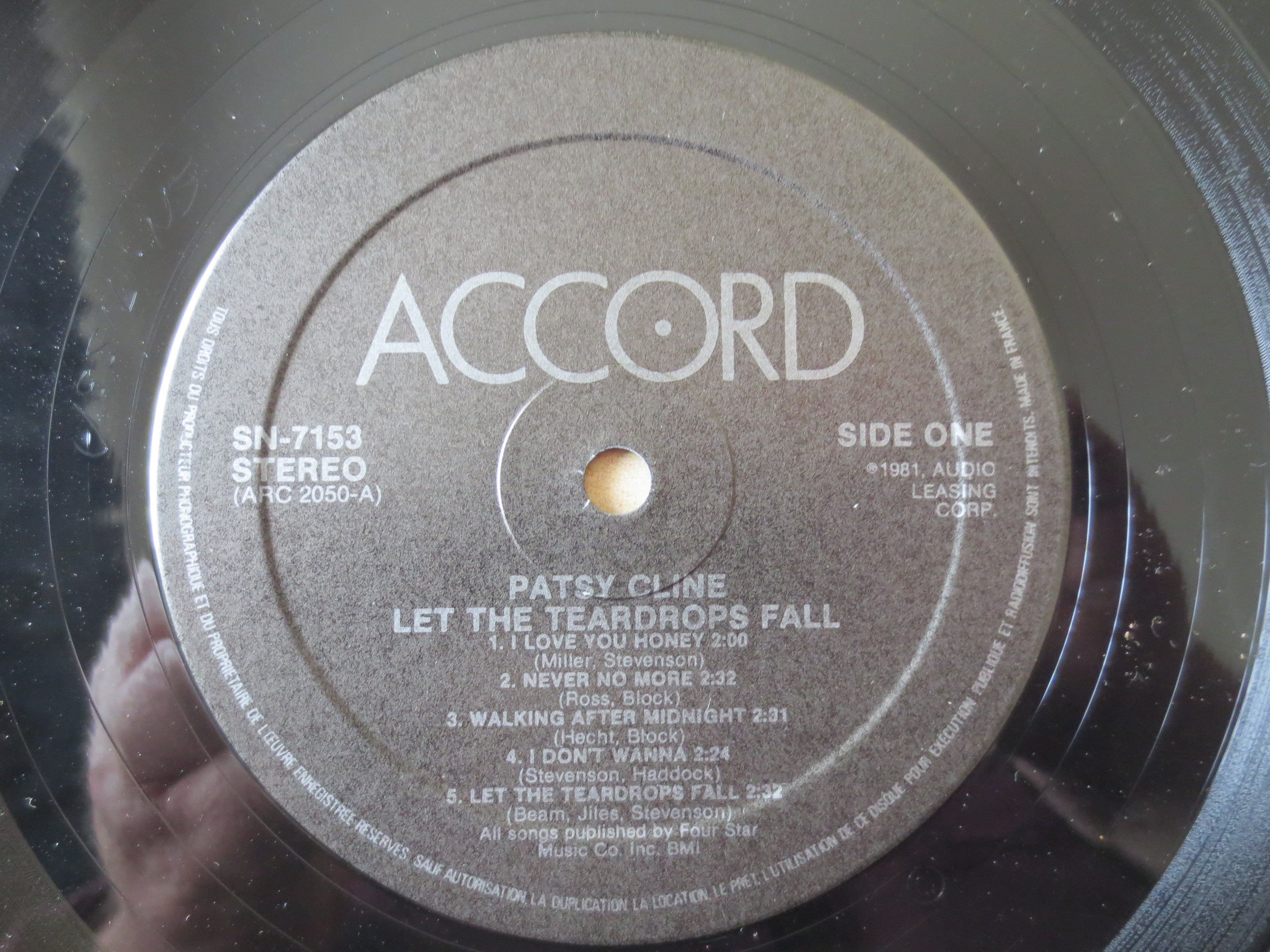 Patsy Cline – Let the Teardrops Fall (1981) Vinyl LP