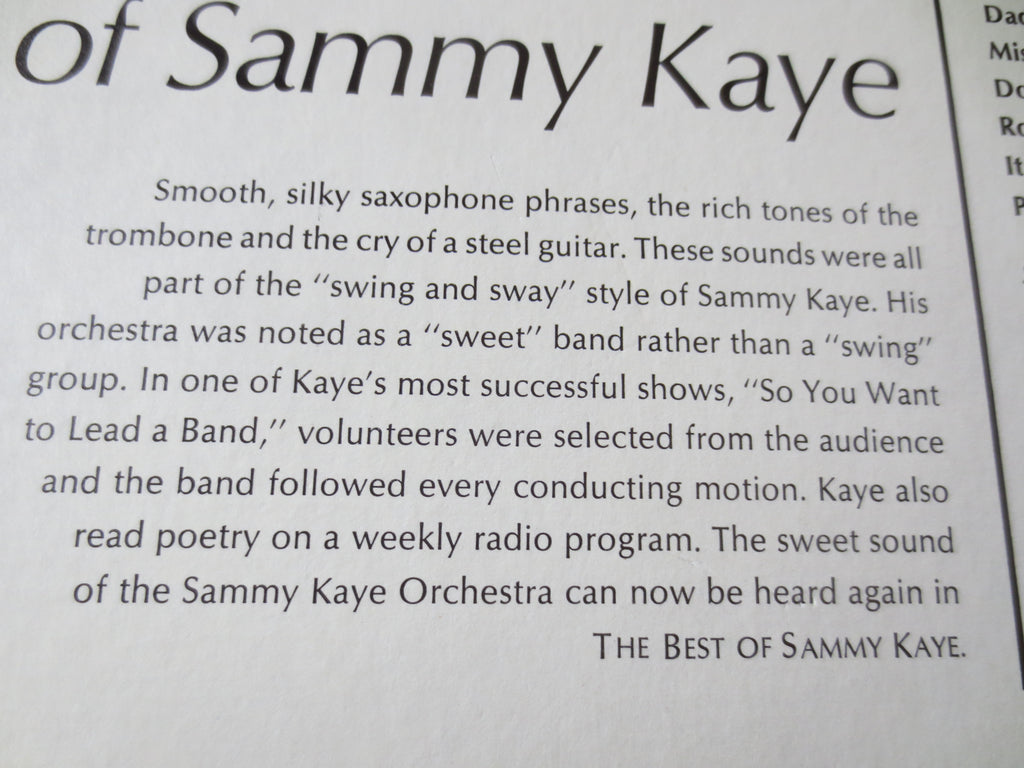 Sammy Kaye – The Best of Sammy Kaye (1968) Vinyl LP