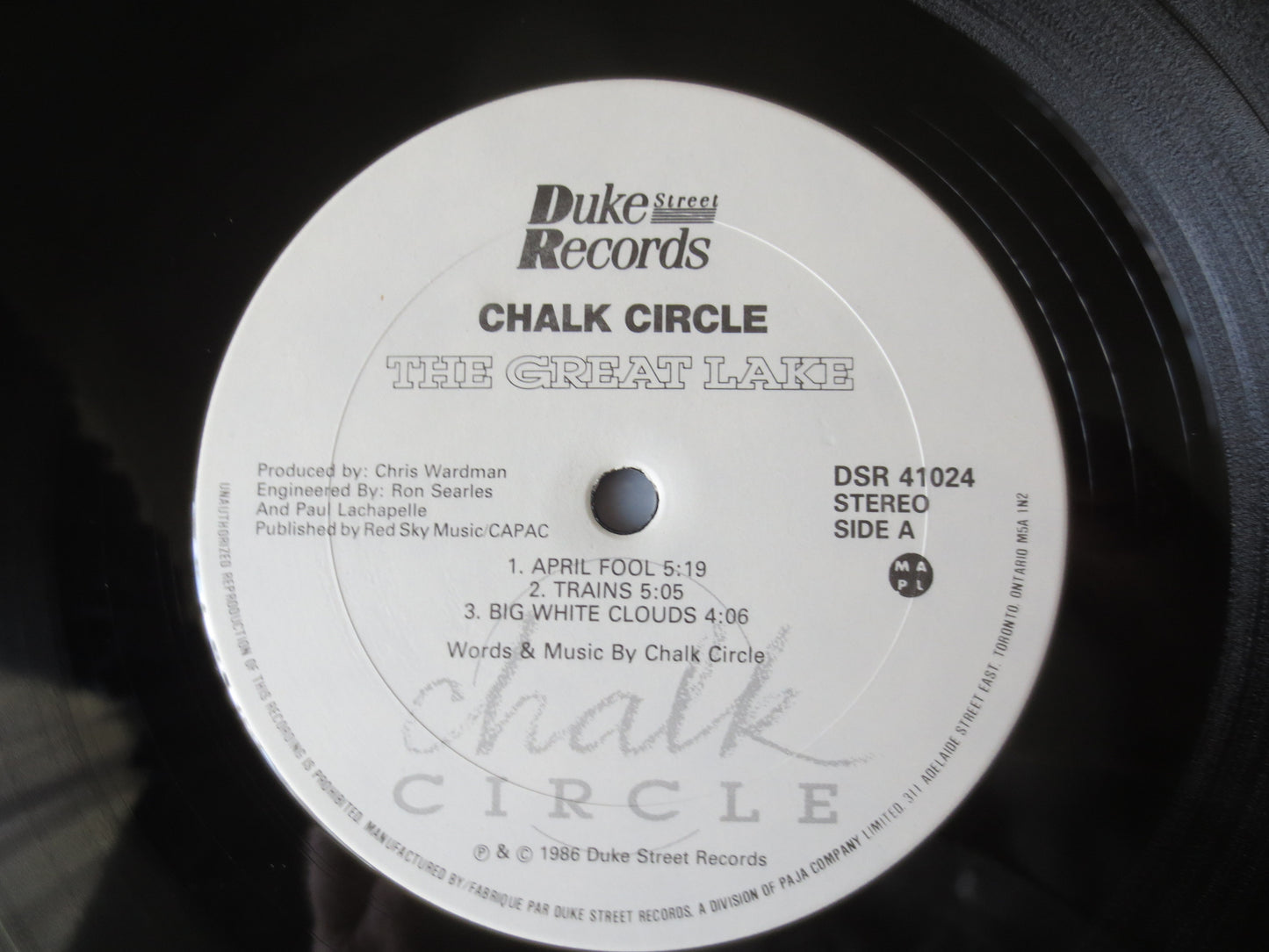 CHALK CIRCLE, The GREAT Lake, Vintage Vinyl, Chalk Circle Records, Chalk Circle Albums, Record Vinyl, Record, 1986 Records