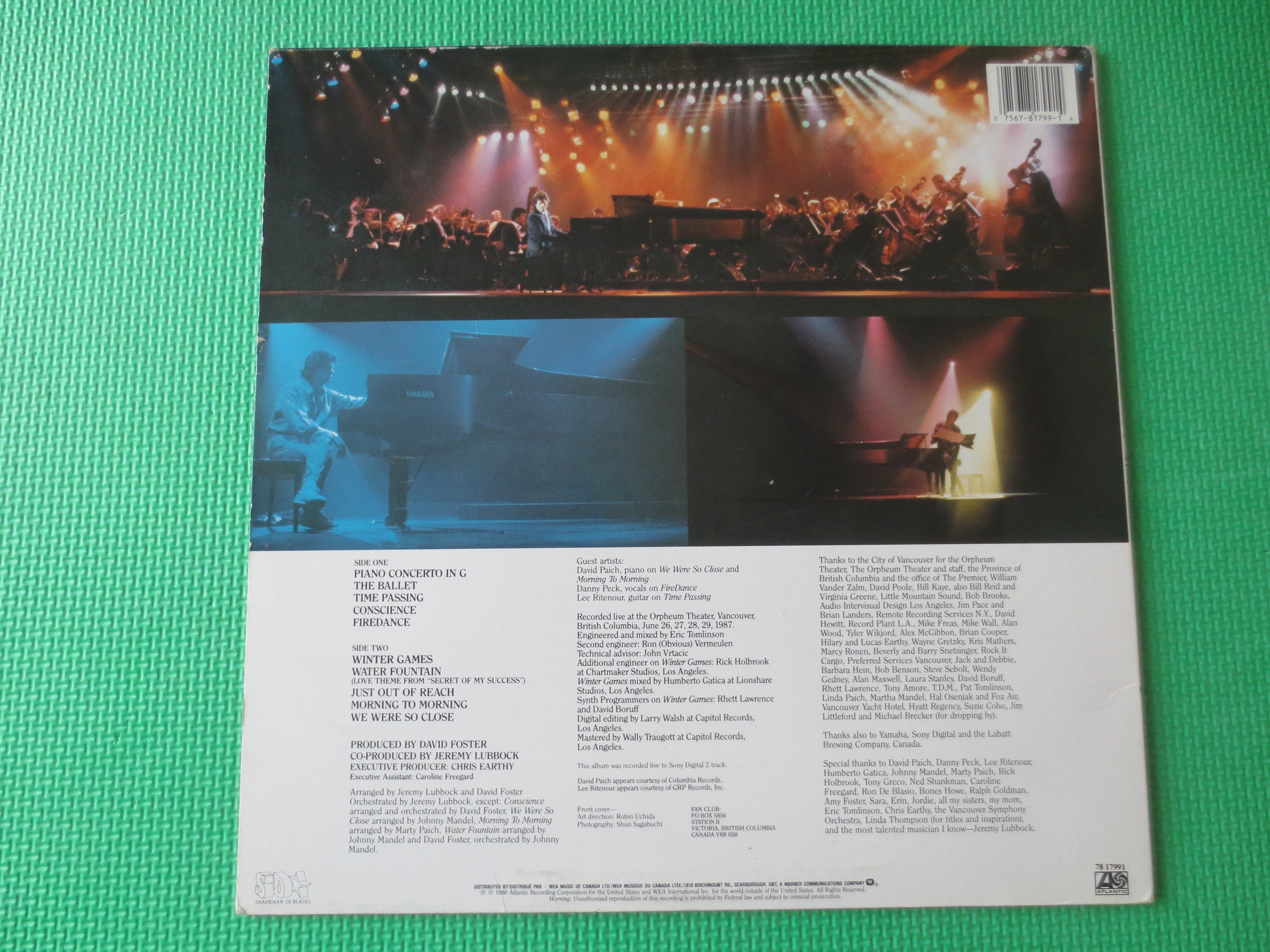 DAVID FOSTER, SYMPHONY Sessions, David Foster lps, Jazz Albums, Vintage Vinyl, Record Vinyl, Vinyl lps, lps, 1988 Records
