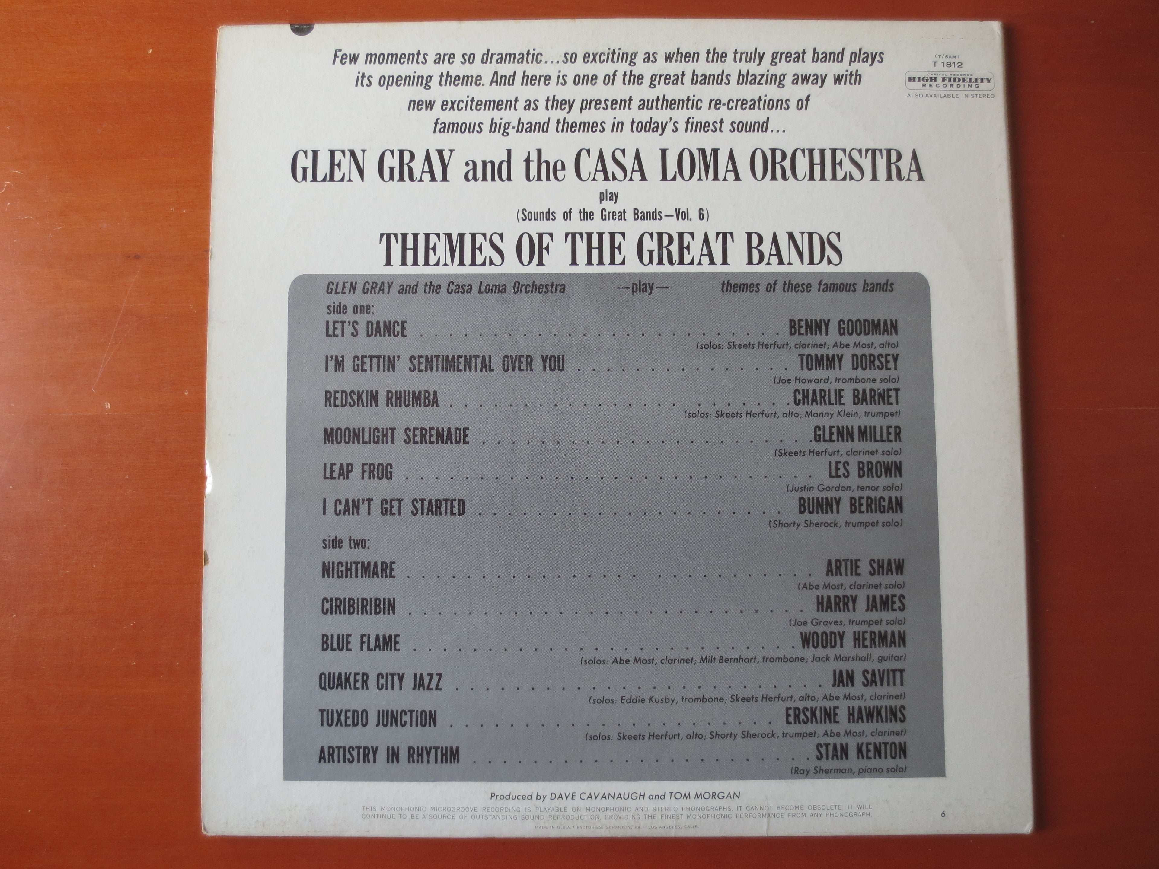 Glen Gray & the Casa Loma Orchestra (1963) Vinyl LP