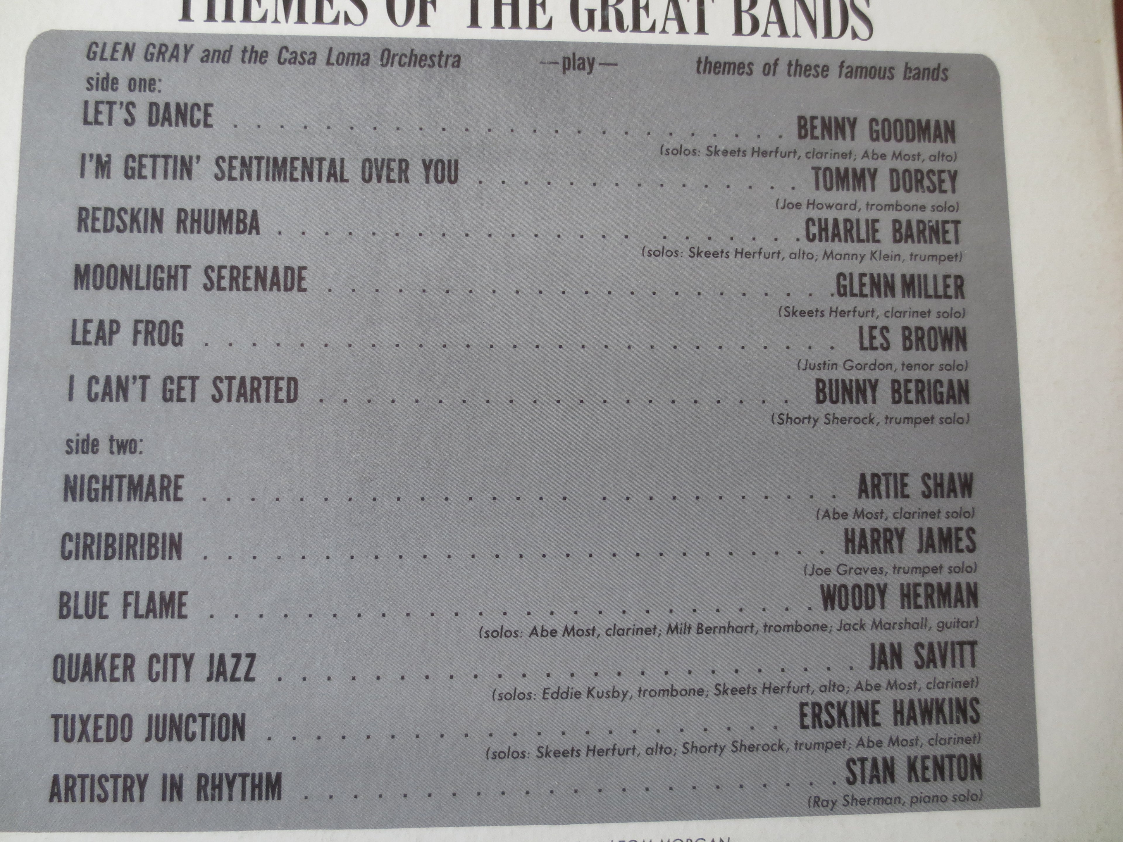 Glen Gray & the Casa Loma Orchestra (1963) Vinyl LP
