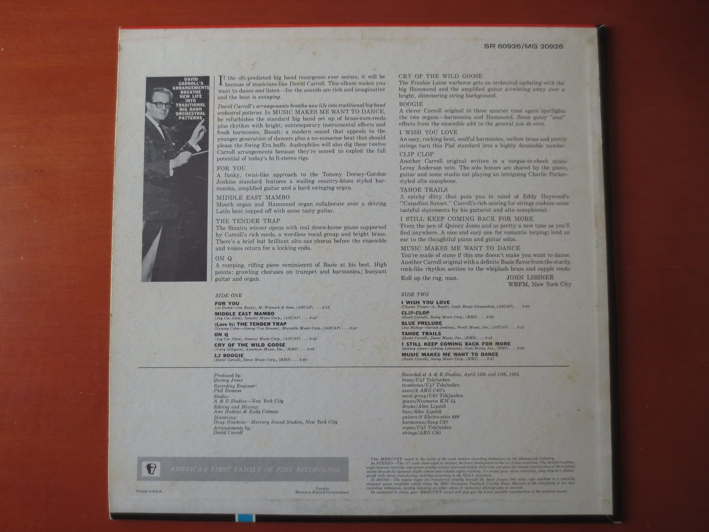 DAVID CARROLL, ORCHESTRA Records, David Carroll Albums, David Carroll Record, Vintage Vinyl, Vinyl Albums, Lp, 1964 Records