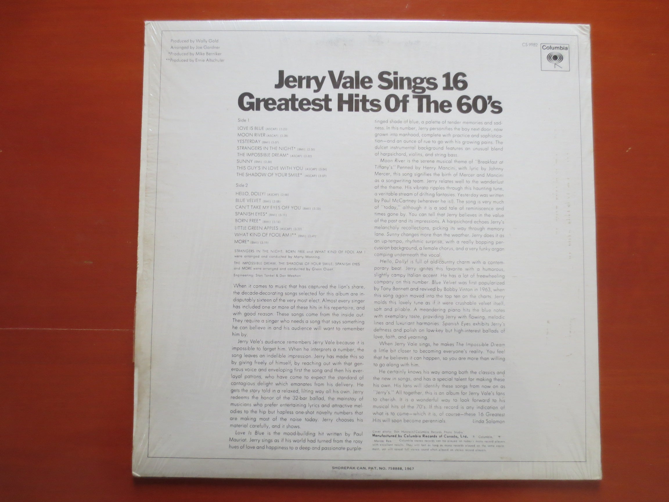 Jerry Vale – 16 Greatest Hits (1967) Vinyl LP