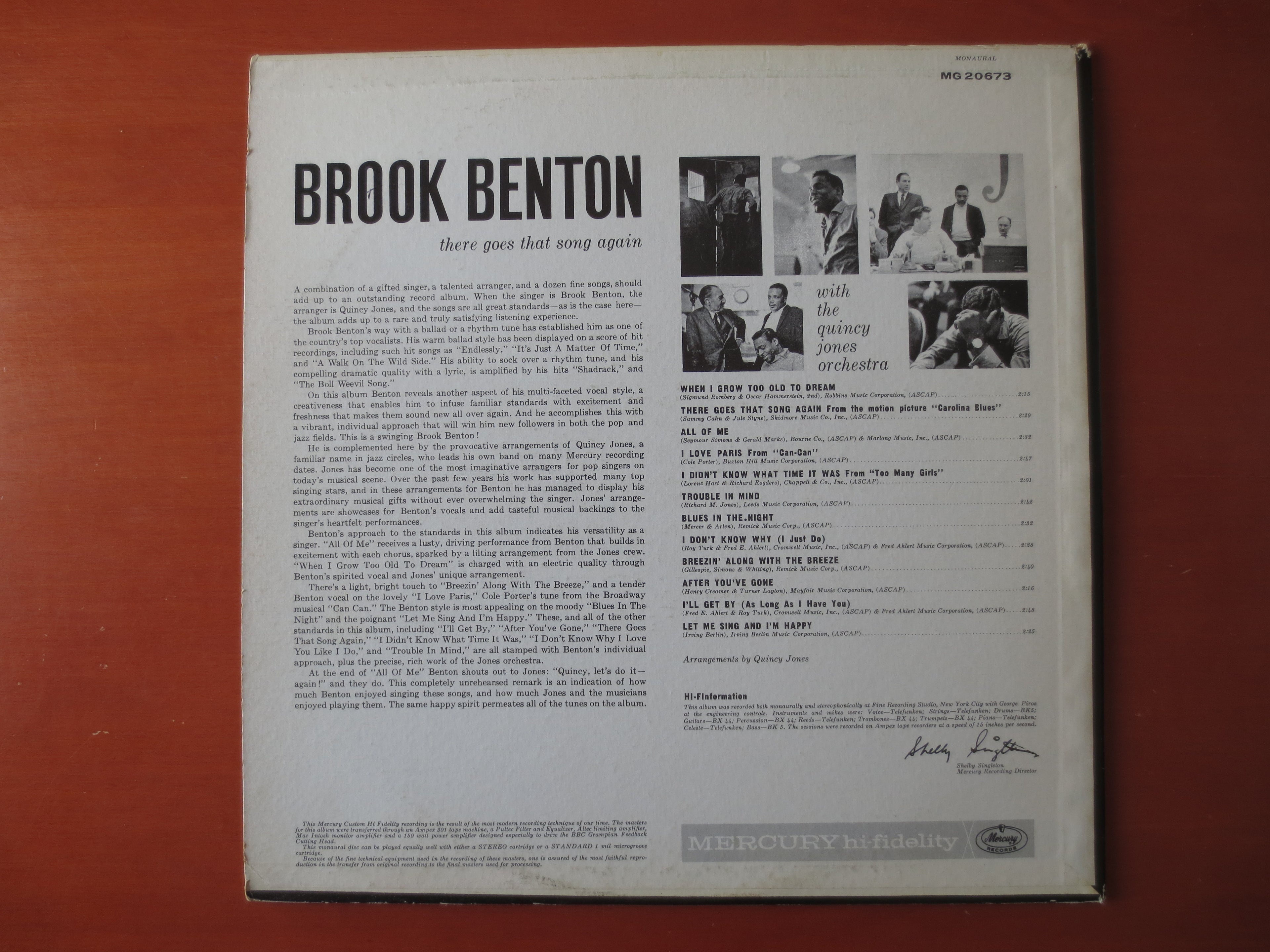 Brook Benton – There Goes That Song Again (1962) Vinyl LP