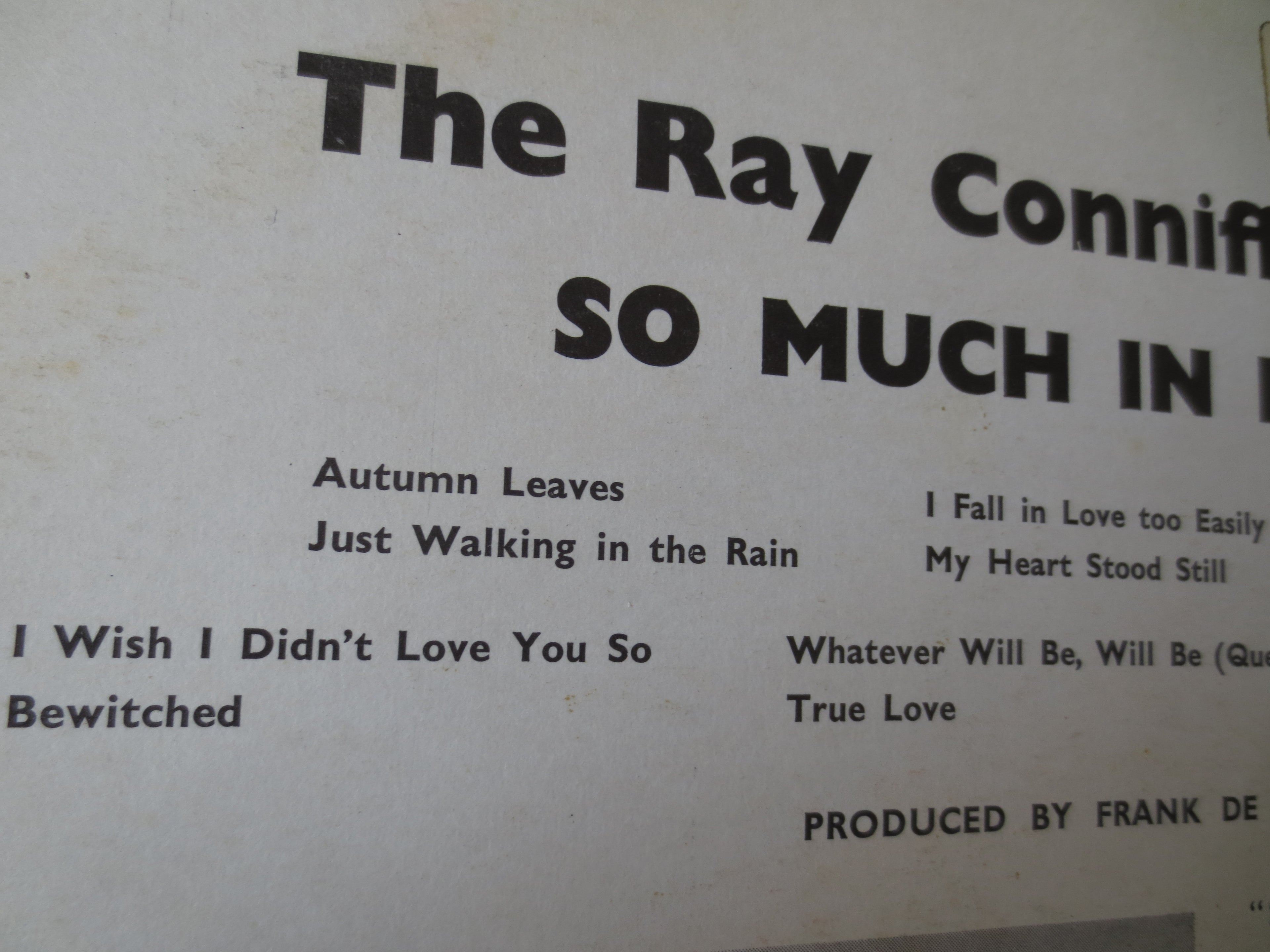Ray Conniff – So Much in Love (1961) Vinyl LP
