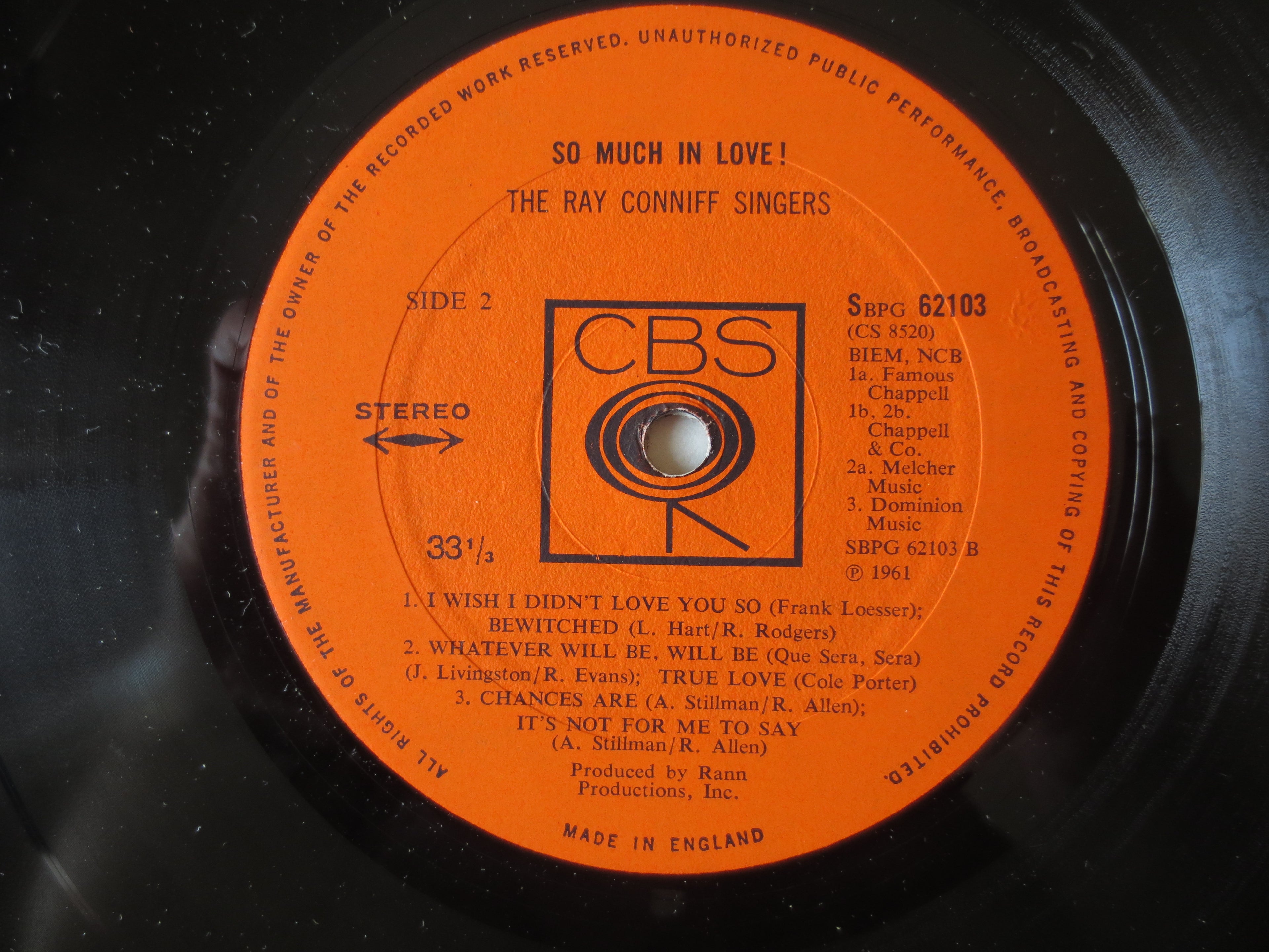 Ray Conniff – So Much in Love (1961) Vinyl LP