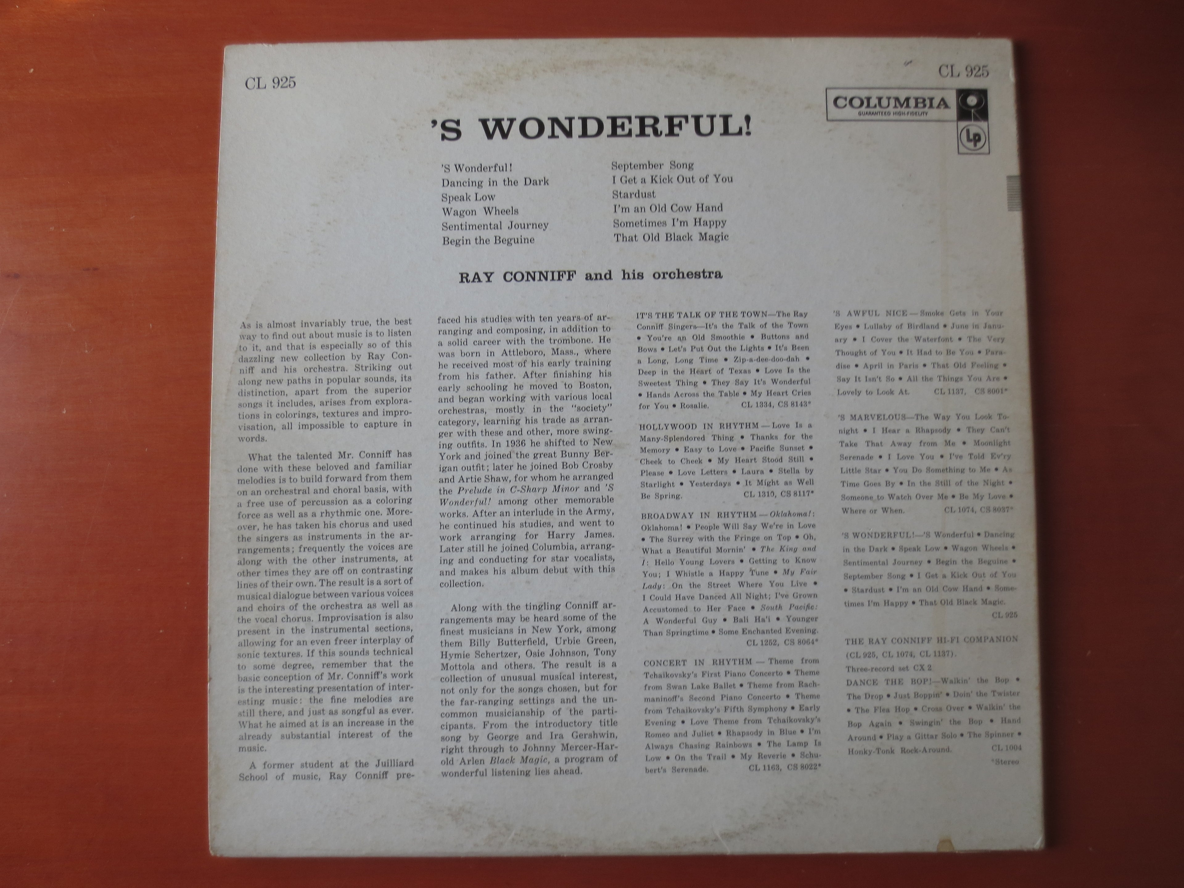 Ray Conniff – 'S Wonderful (1956) Vinyl LP