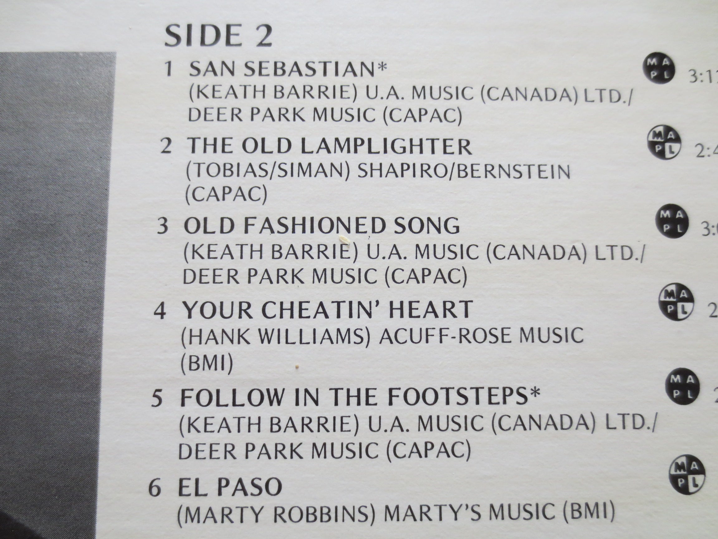 Keath Barrie – Sings of Love and Places (1974) Vinyl LP