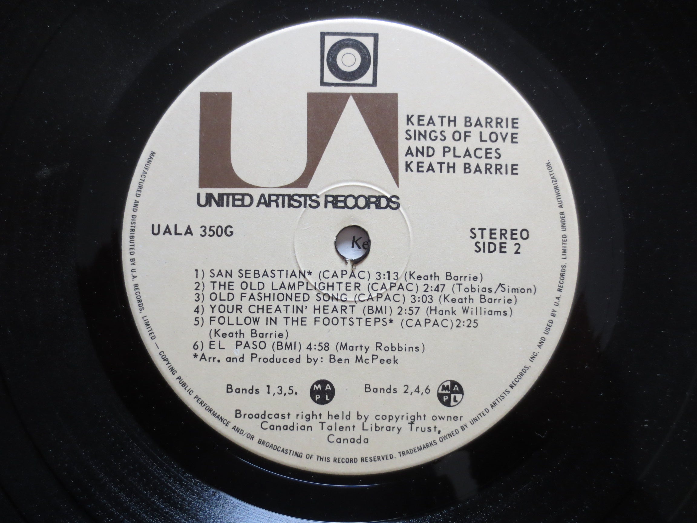 Keath Barrie – Sings of Love and Places (1974) Vinyl LP
