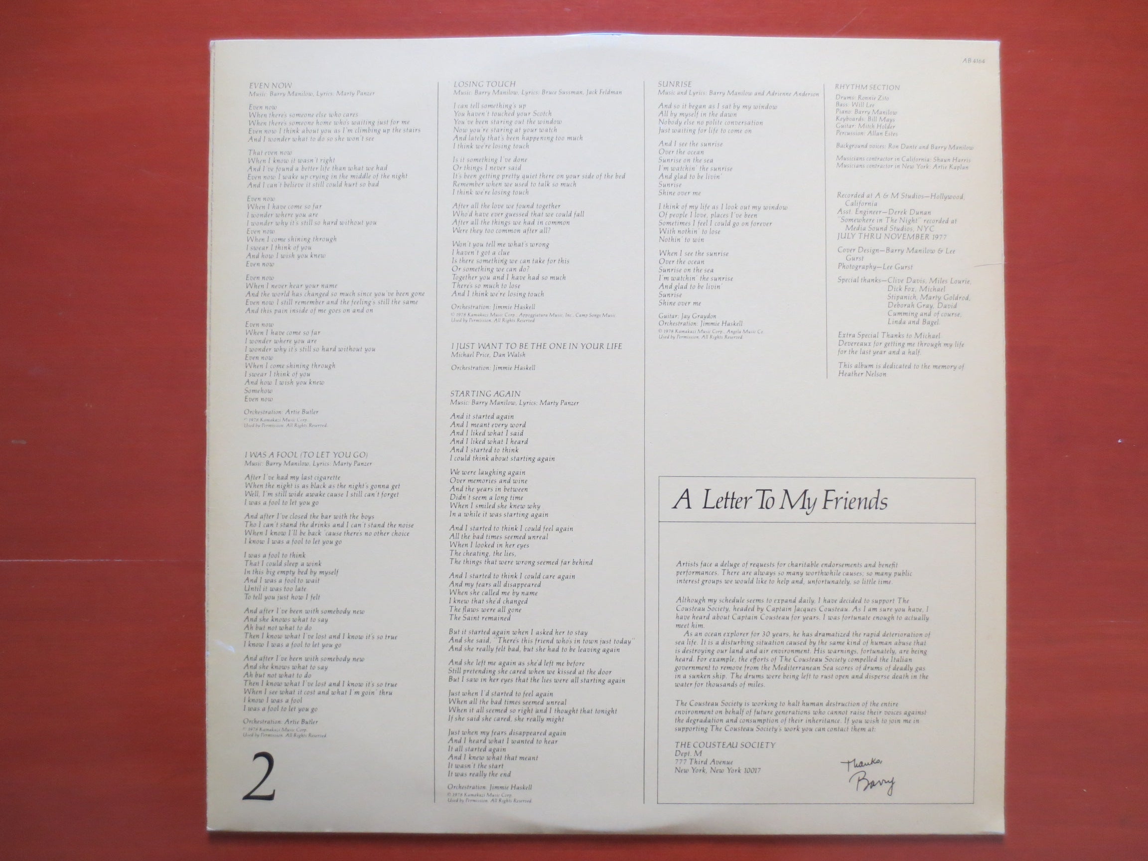 Barry Manilow – Even Now (1978) Vinyl LP