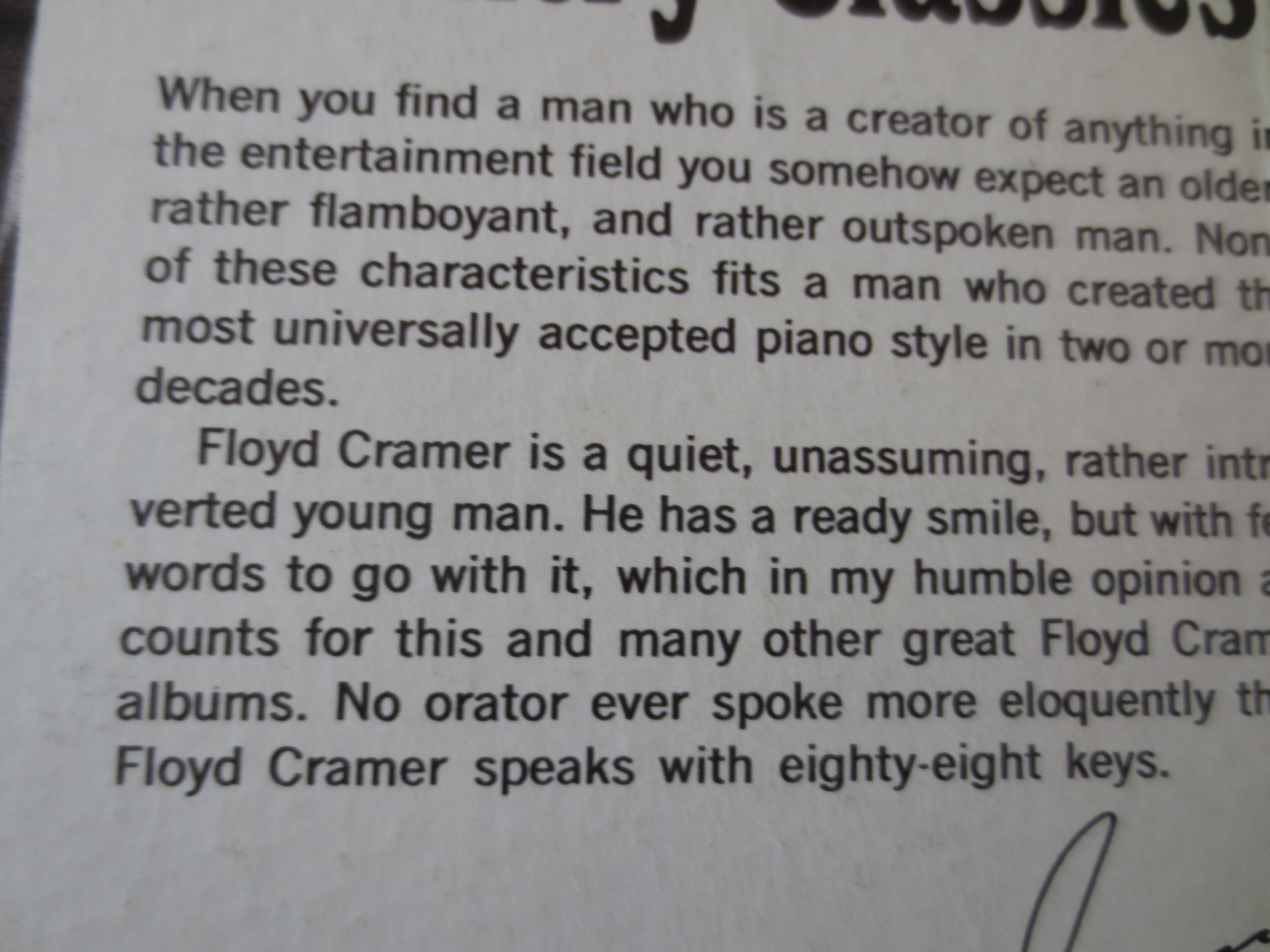 Floyd Cramer – Country Classics (1968) Vinyl LP
