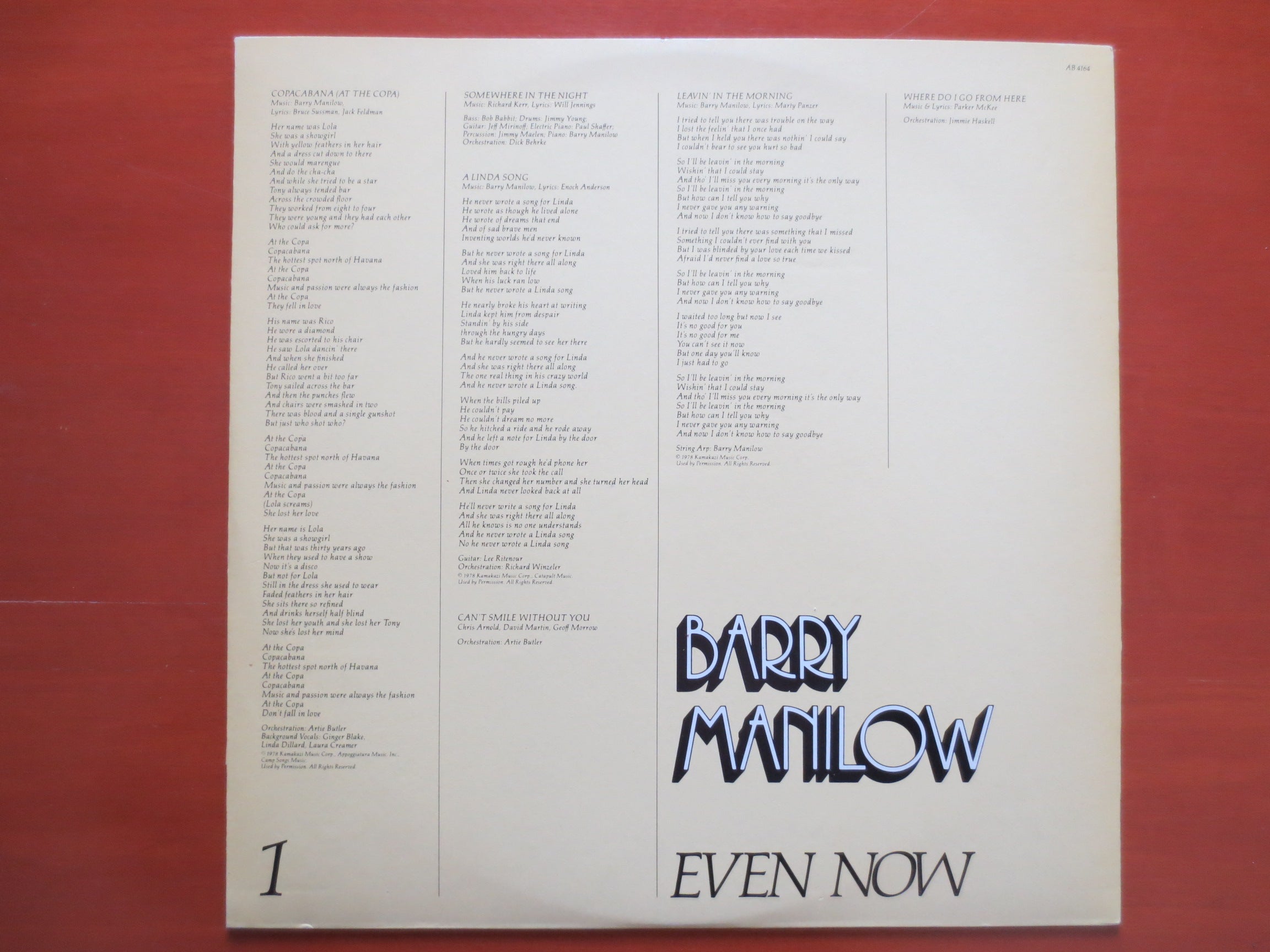 Barry Manilow – Even Now (1978) Vinyl LP