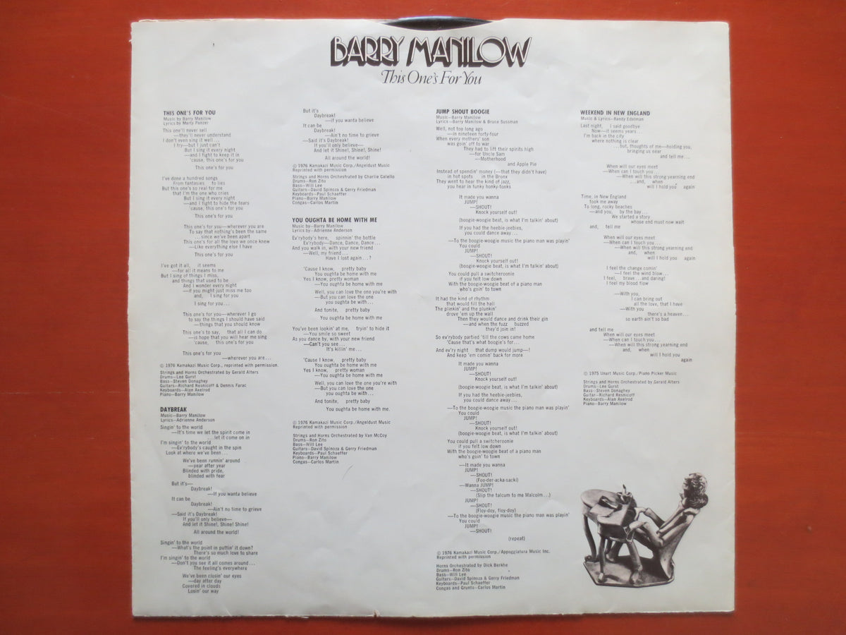 Barry Manilow – This One's for You (1976) Vinyl LP