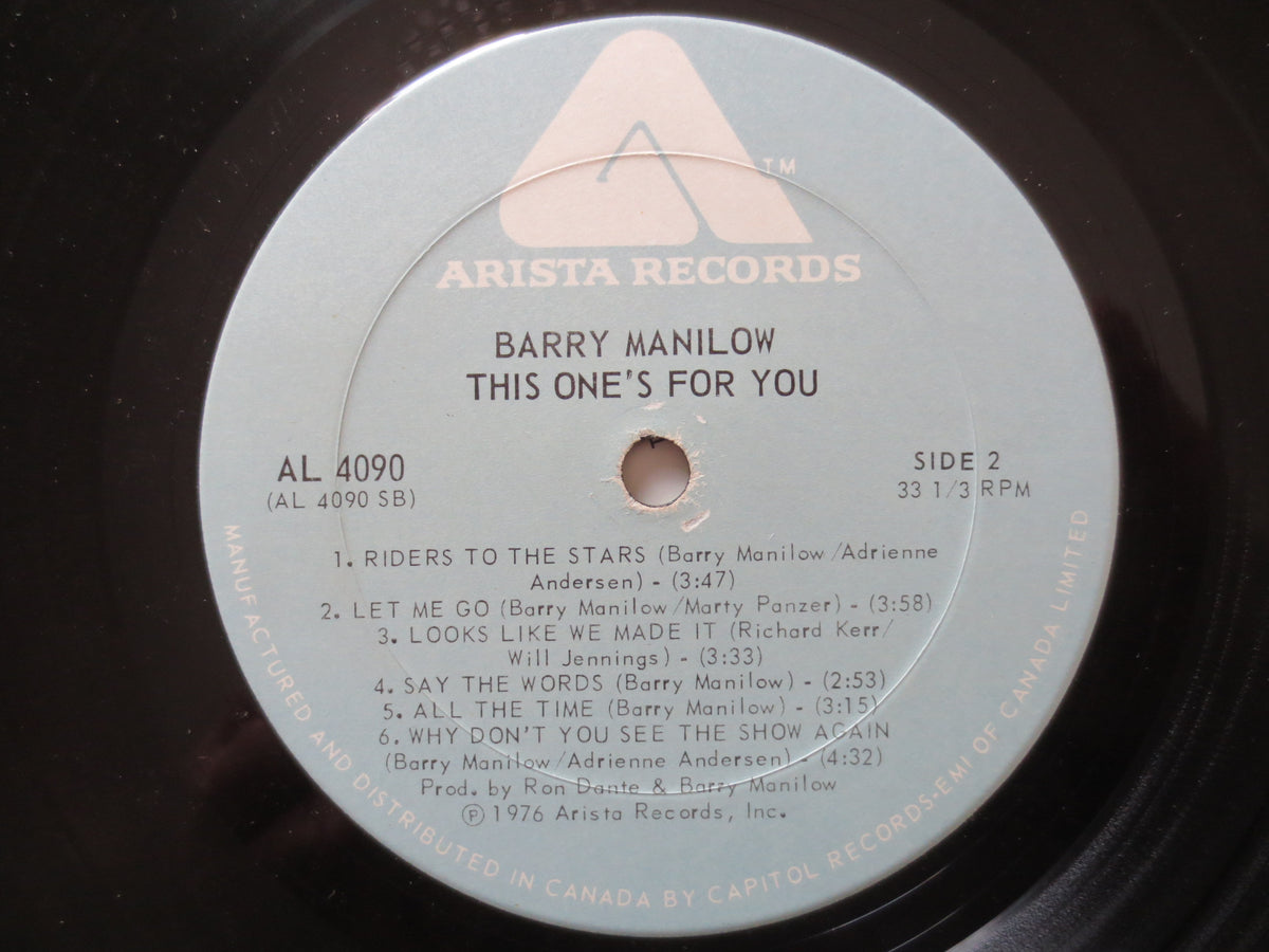 Barry Manilow – This One's for You (1976) Vinyl LP