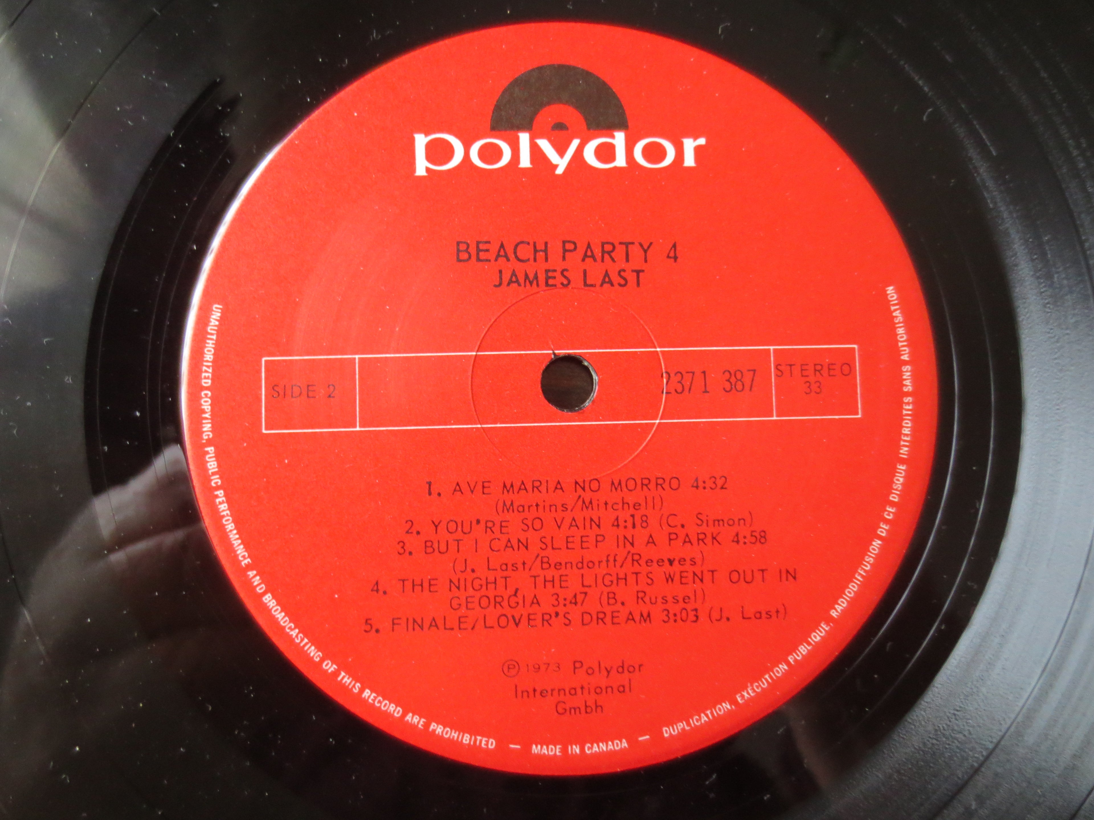 James Last – Beachparty 4 (1973) Vinyl LP