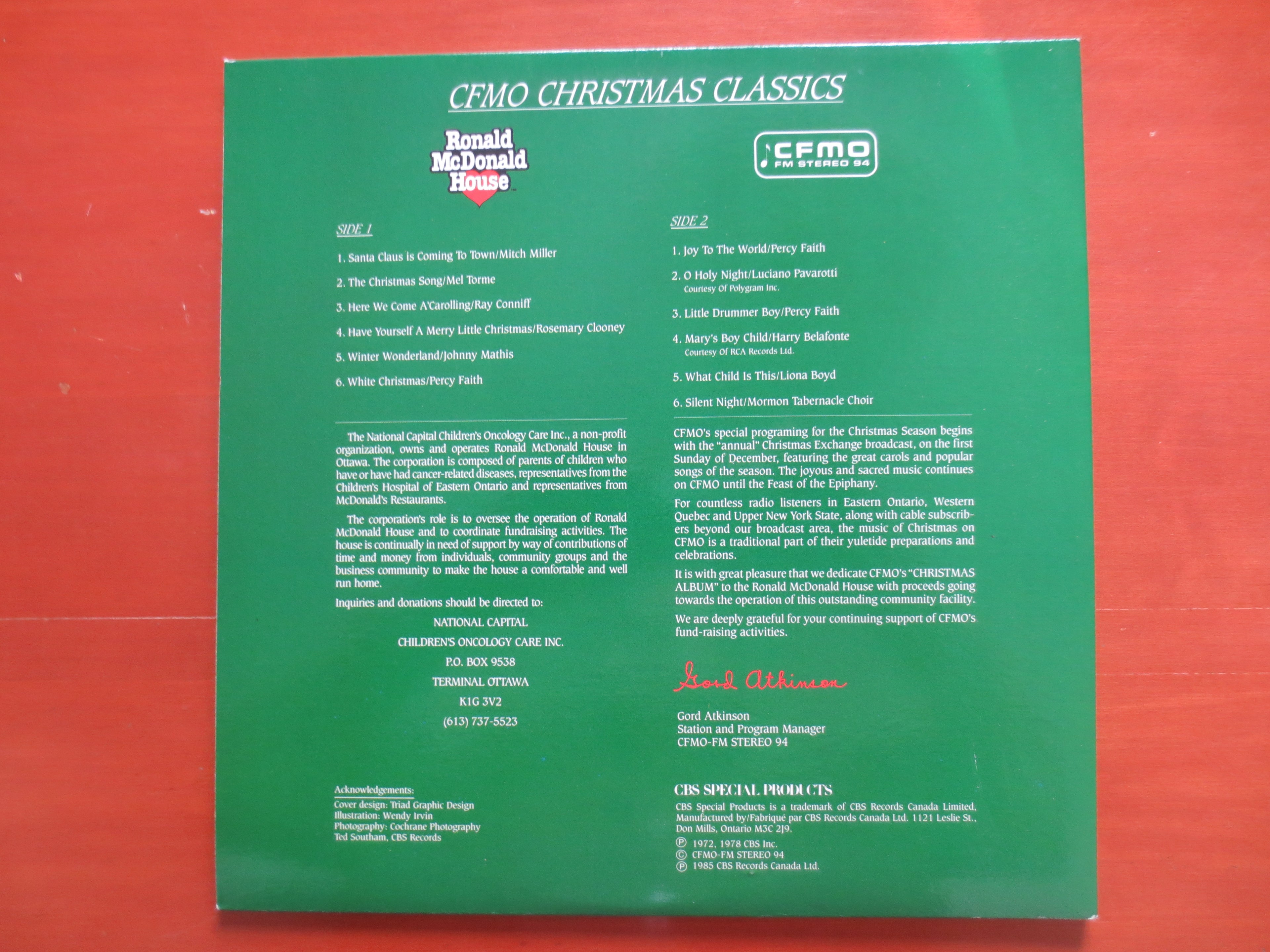 Ronald McDonald House – Christmas Classics (1985) Vinyl LP