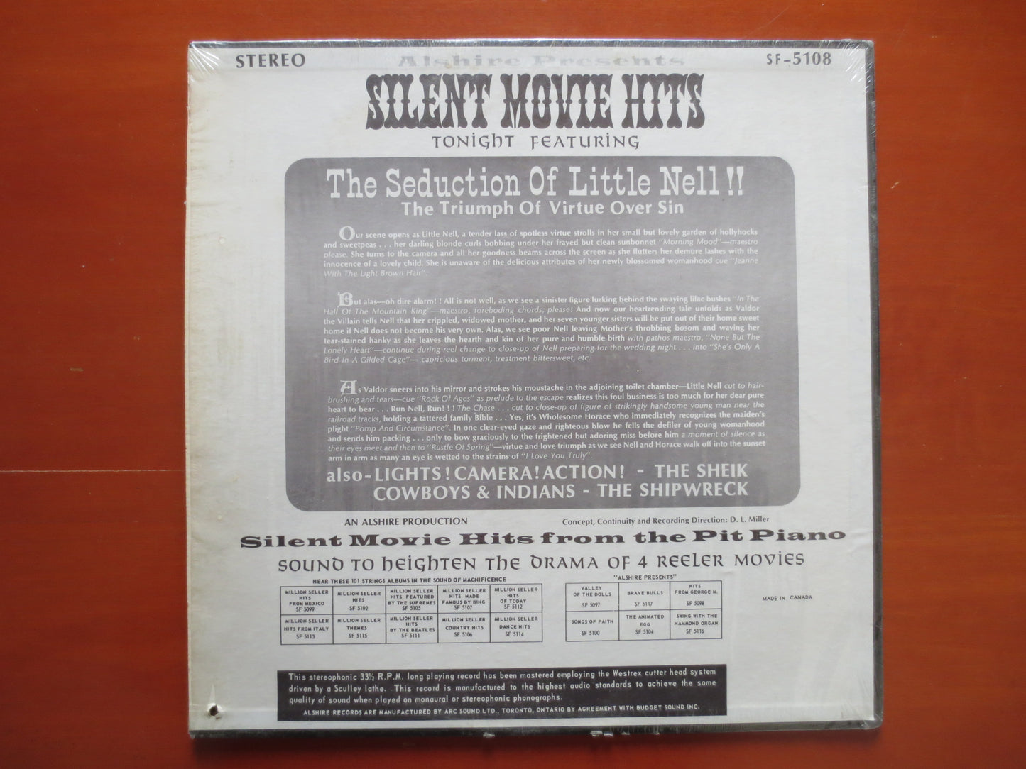 SILENT MOVIE HITS, Ragtime Records, Honky Tonk Records, Vintage Vinyl, Record Vinyl, Jazz Record, Vinyl Record, Piano Album