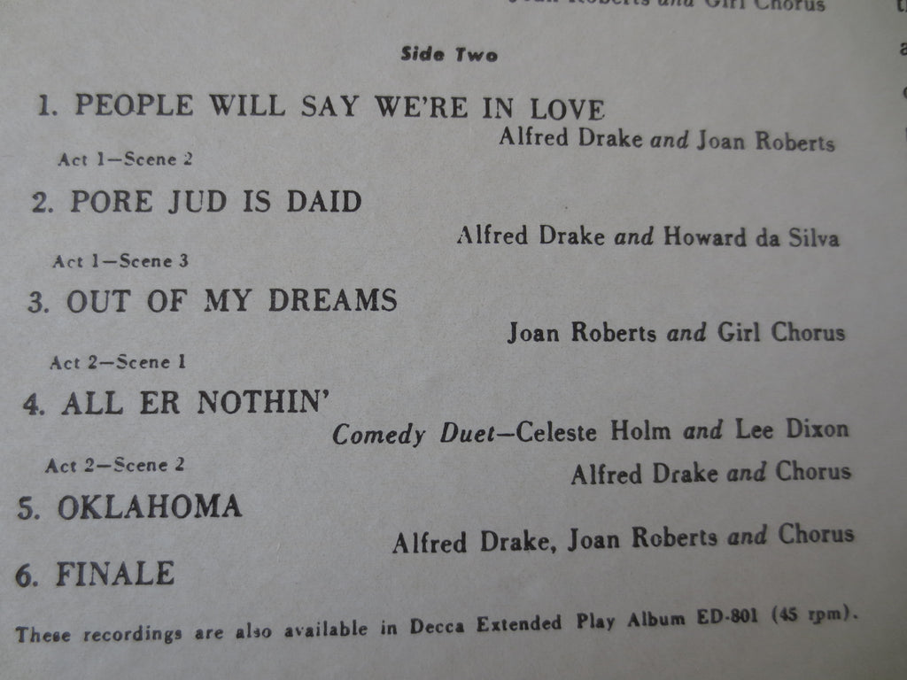 Oklahoma – Original Cast Soundtrack (1959) Vinyl LP