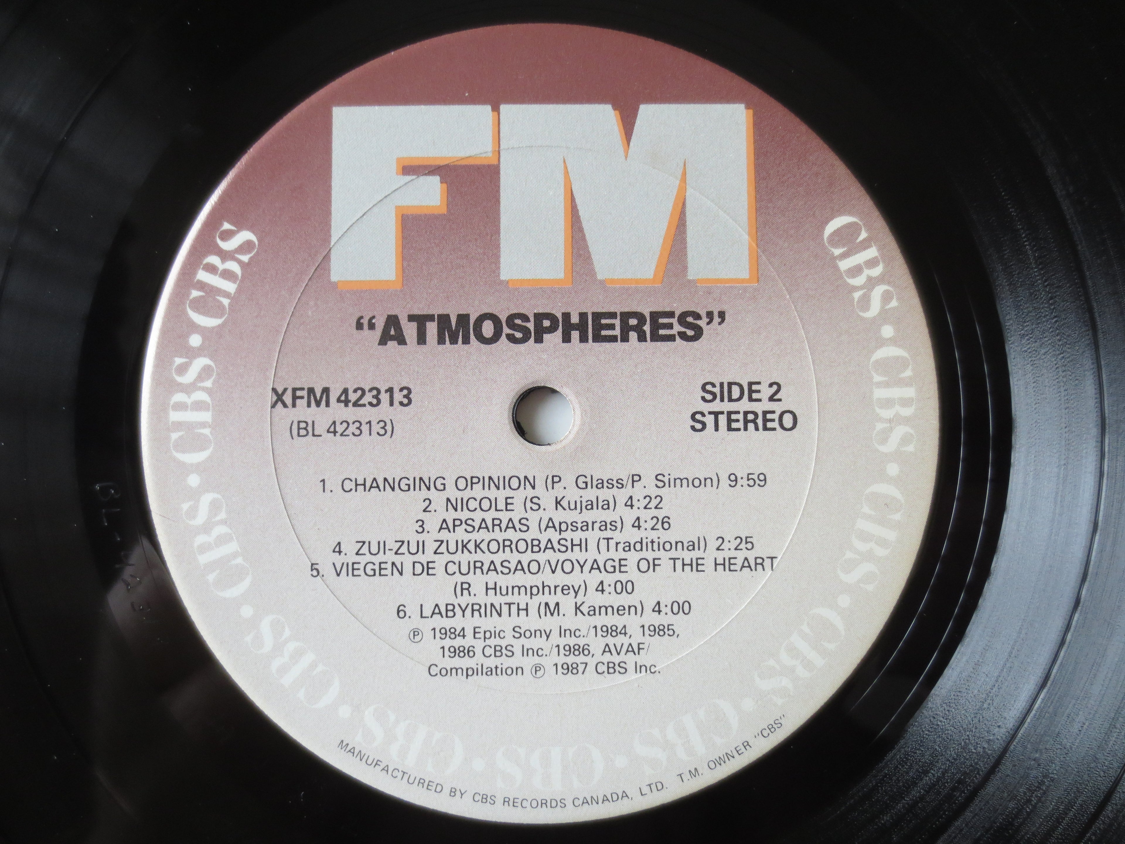 Atmospheres (1987) Vinyl LP