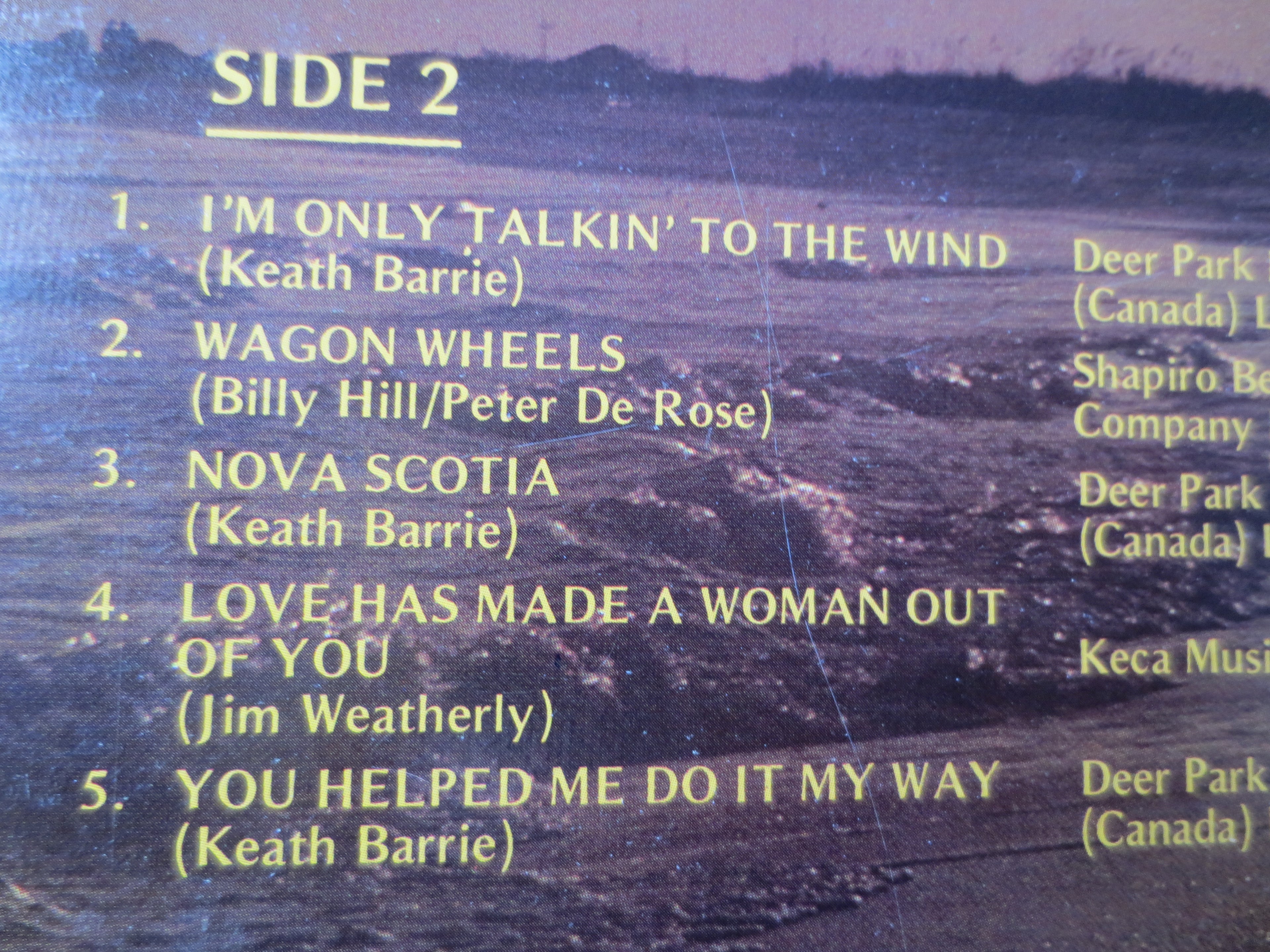 Keath Barrie – Only Talkin' to the Wind (1975) Vinyl LP
