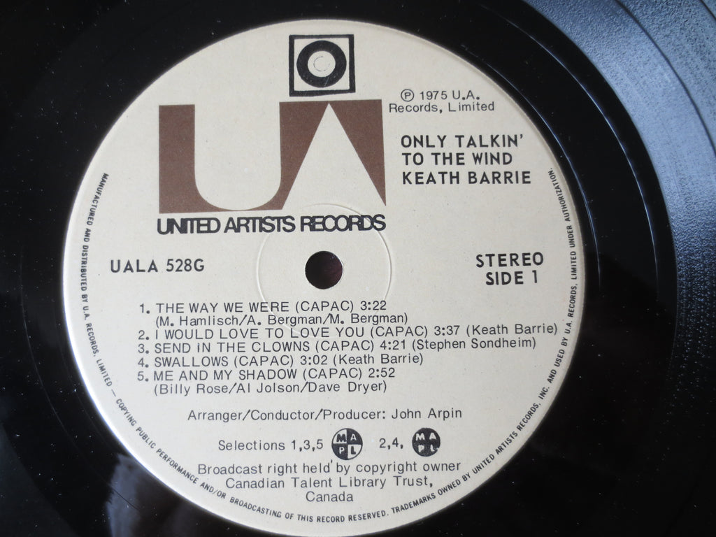 Keath Barrie – Only Talkin' to the Wind (1975) Vinyl LP