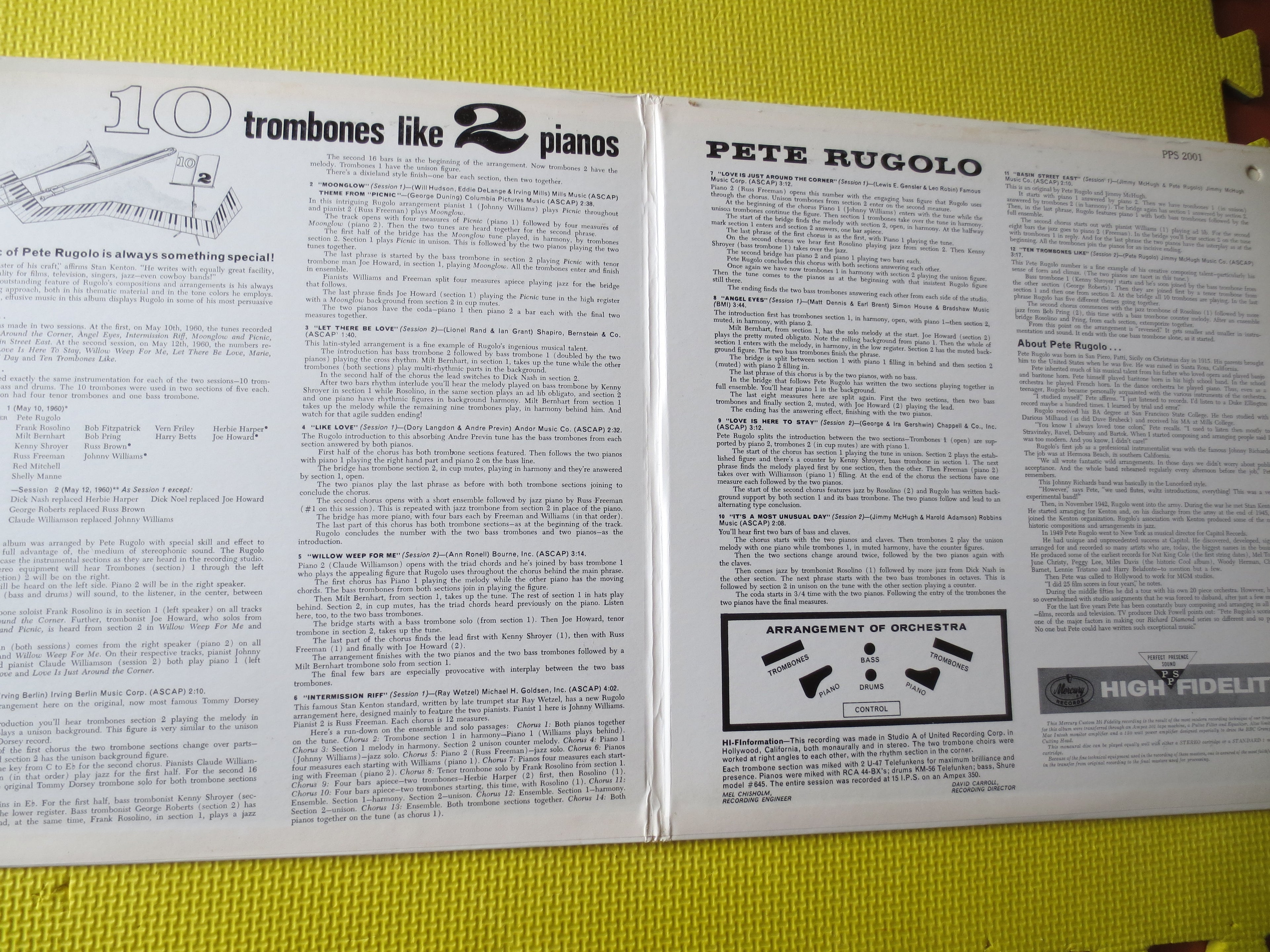 Pete Rugolo & His Orchestra – 10 Trombones Like 2 Pianos (1961) Vinyl LP