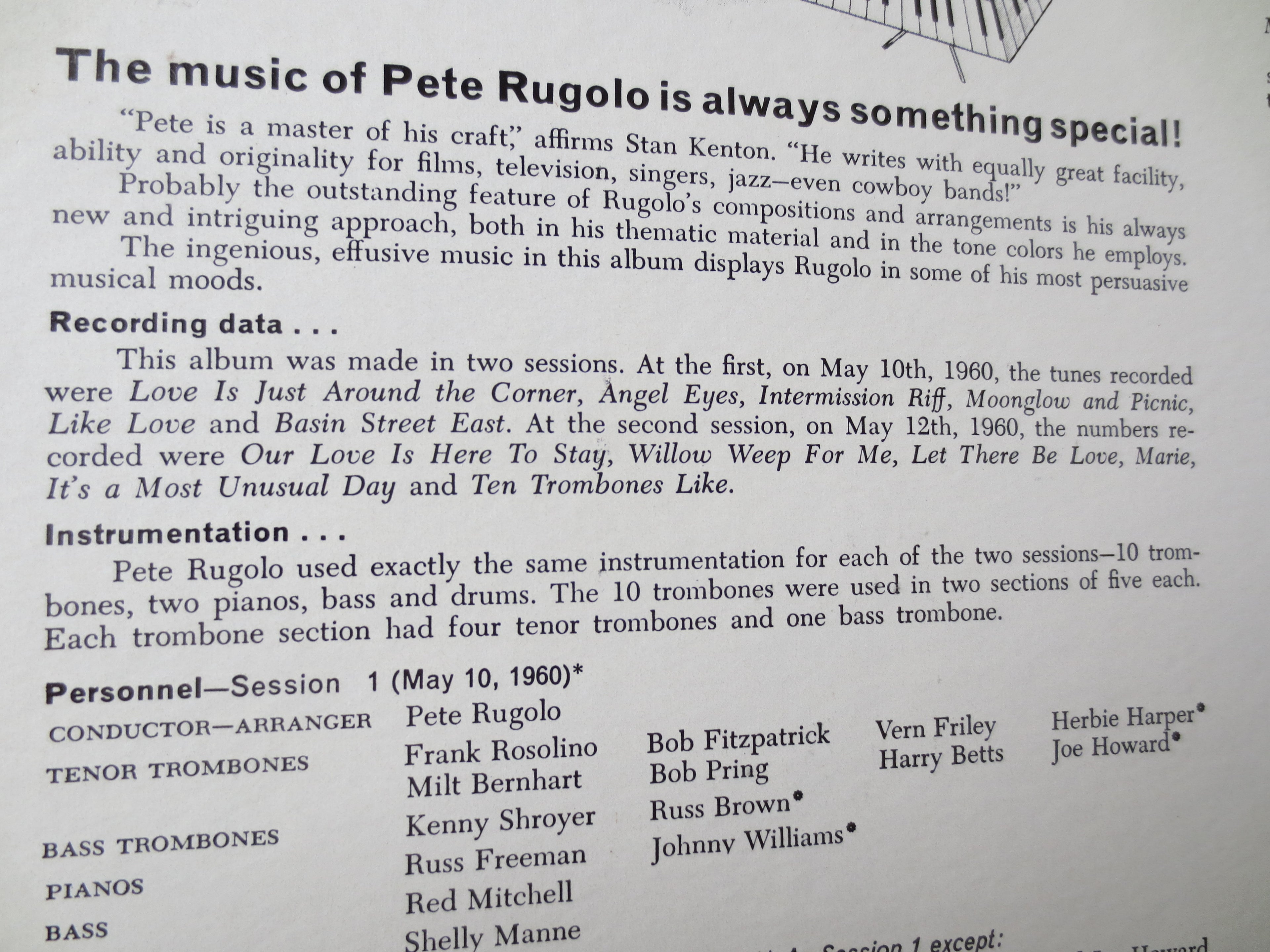 Pete Rugolo & His Orchestra – 10 Trombones Like 2 Pianos (1961) Vinyl LP