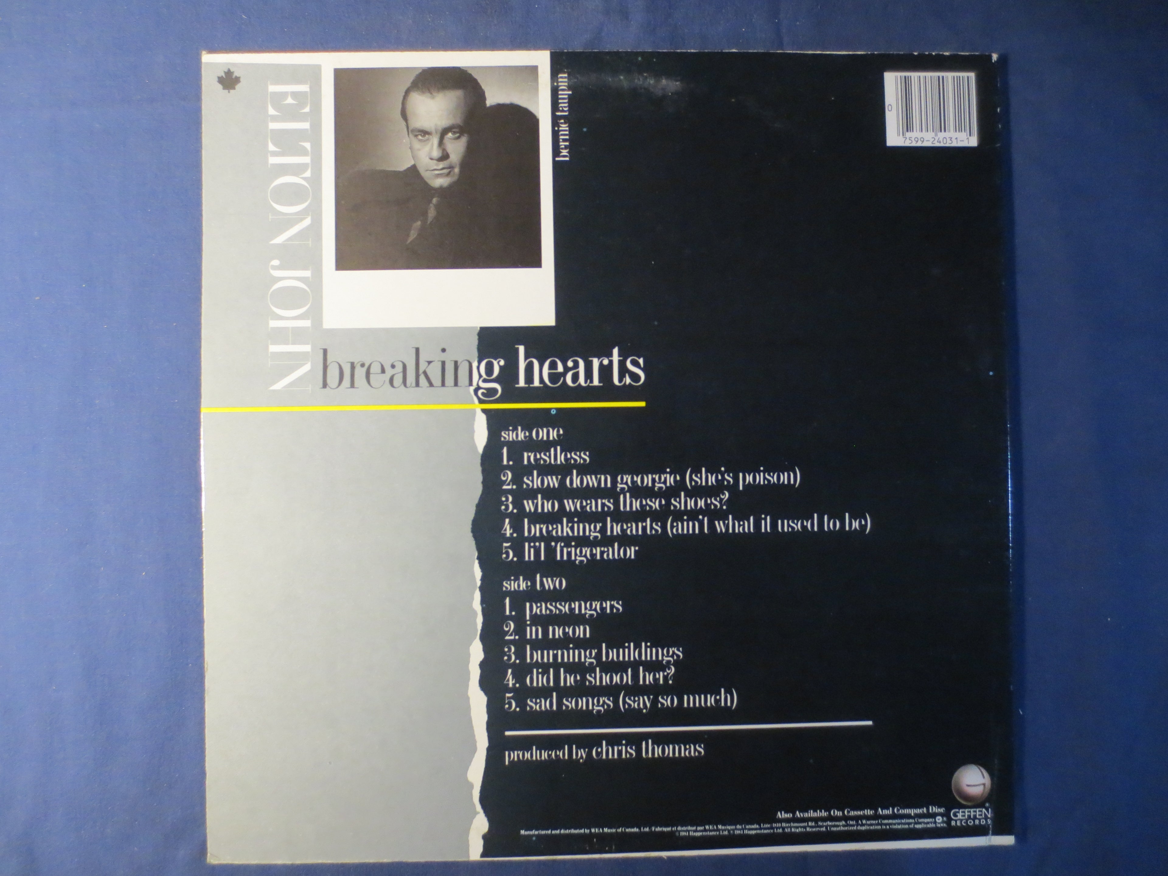Elton John – Breaking Hearts (1984) Vinyl LP