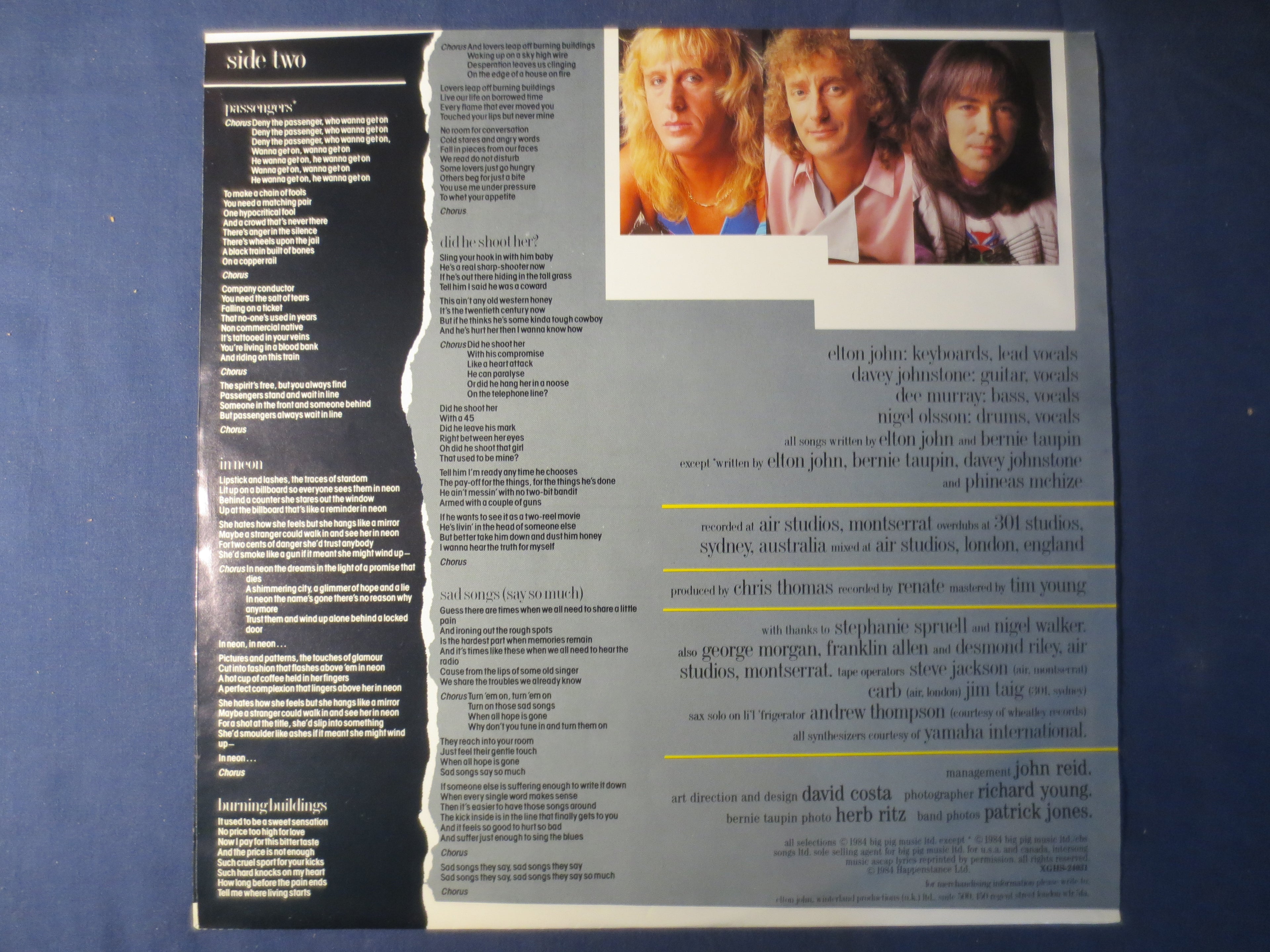 Elton John – Breaking Hearts (1984) Vinyl LP