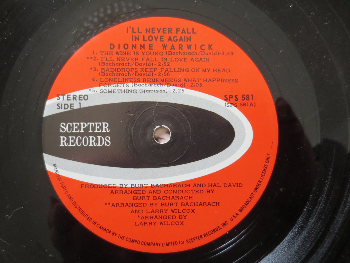 DIONNE WARWICKE, I'll Never Fall in LOVE Again, Vintage Vinyl, Vinyl Lp, Record, Vinyl Album, Vinyl Record, 1970 Records
